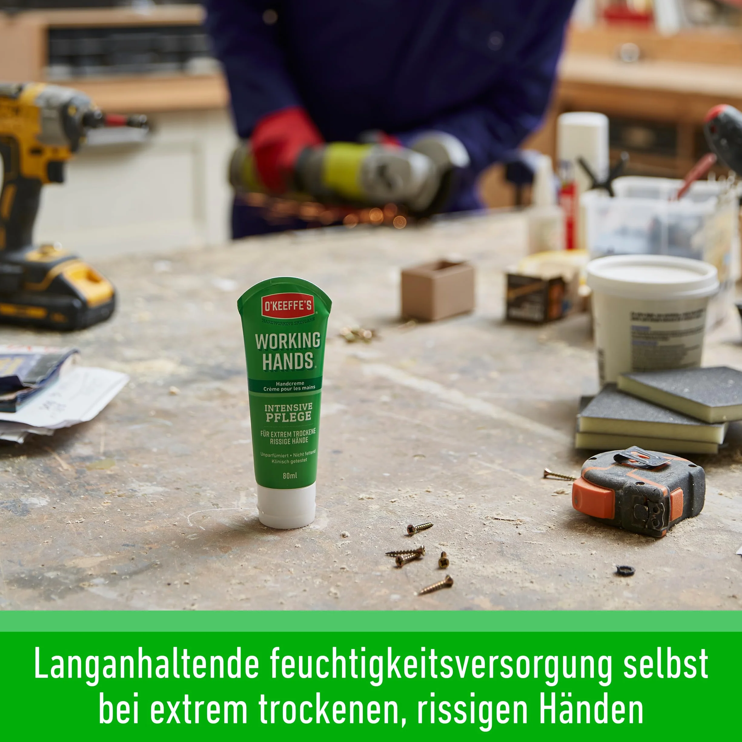 O'Keeffe's Working Hands tubka 80 ml, 2 sztuki – krem do rąk do ekstremalnie suchych, popękanych dłoni, błyskawicznie zwiększa nawilżenie, tworzy warstwę ochronną i zapobiega utracie wilgoci