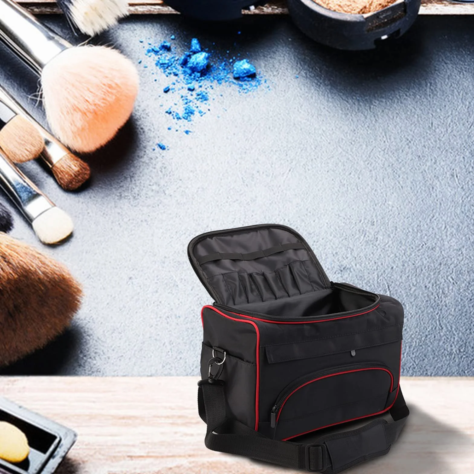 Dioche Torba Fryzjerska o Dużej Pojemności, Wielofunkcyjna Przenośna, Makijaż, Travel, Home, Stylista Włosów, Narzędzia, 20L, Czarny, Jednolity