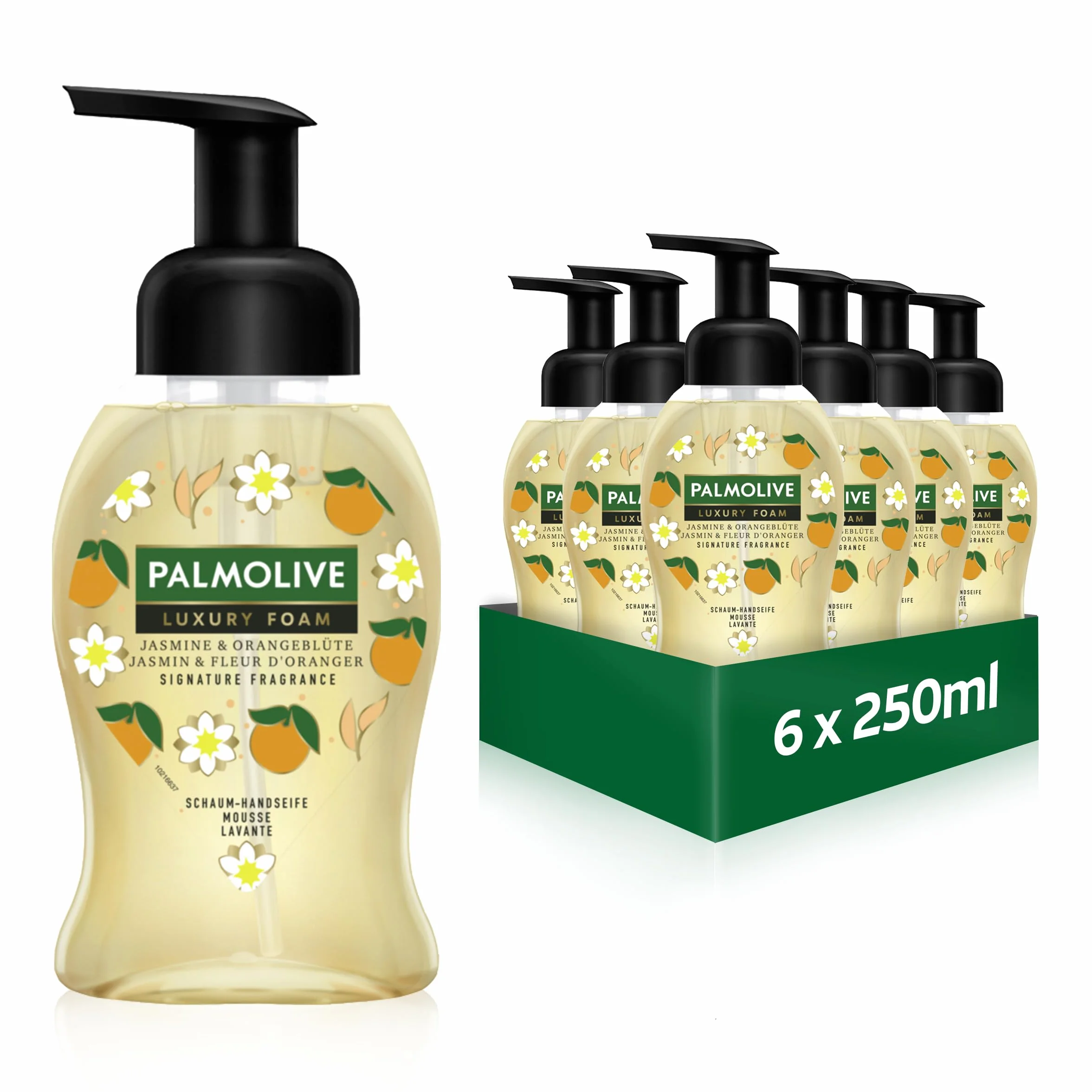 Palmolive Magic Softness jaśmin, 6 x 250 ml - Piankowe mydło do rąk dla skóry wrażliwej