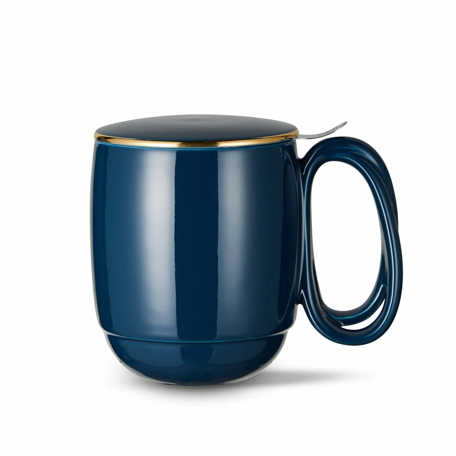 ZENS Porcelanowy kubek do herbaty z zaparzaczem 473 ml granatowy