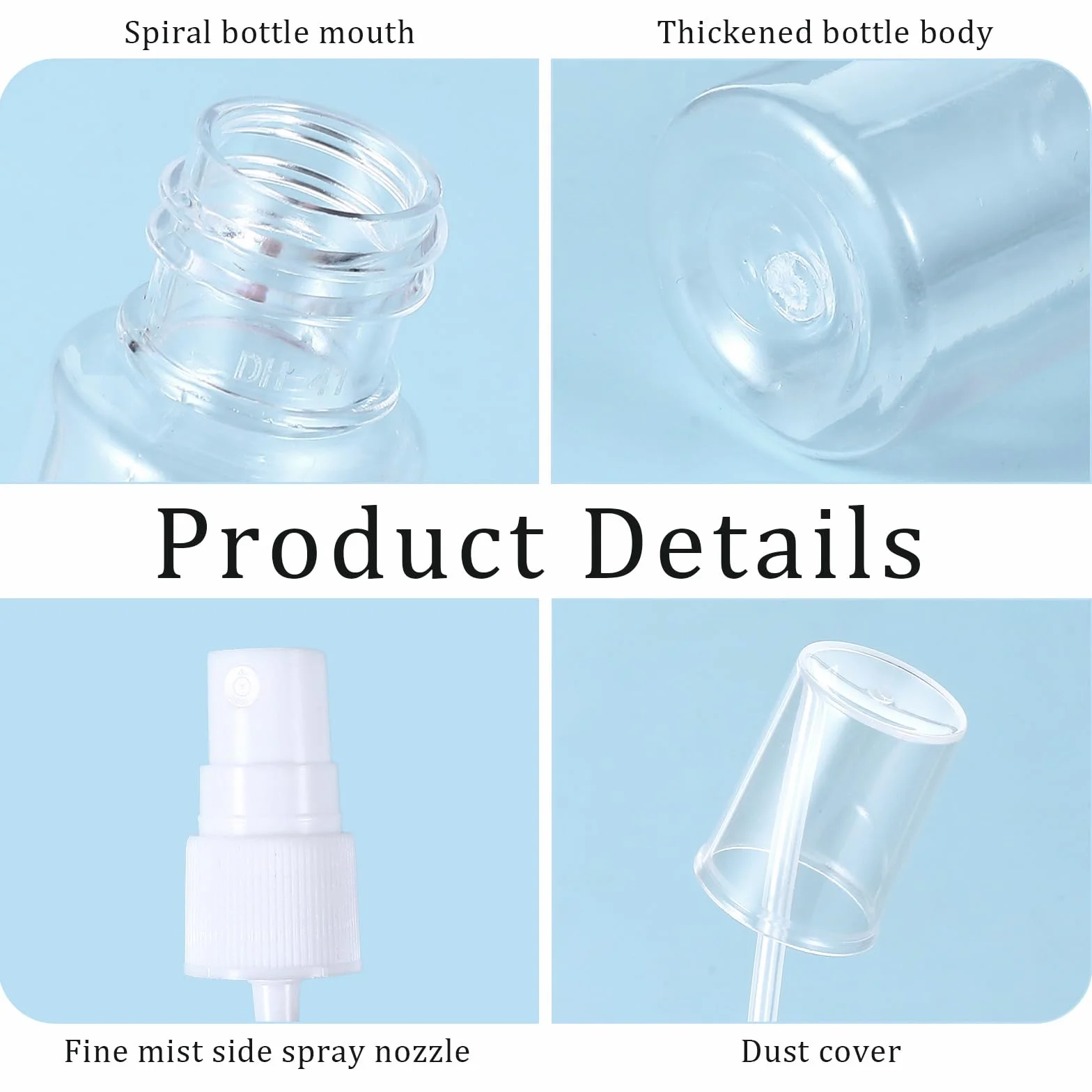 4 butelki z rozpylaczem, małe, 20 ml, puste butelki z rozpylaczem, przenośne, plastikowe, z rozpylaczem, wielokrotnego użytku, przezroczyste rozpylacze, do perfum, wody, kosmetyków