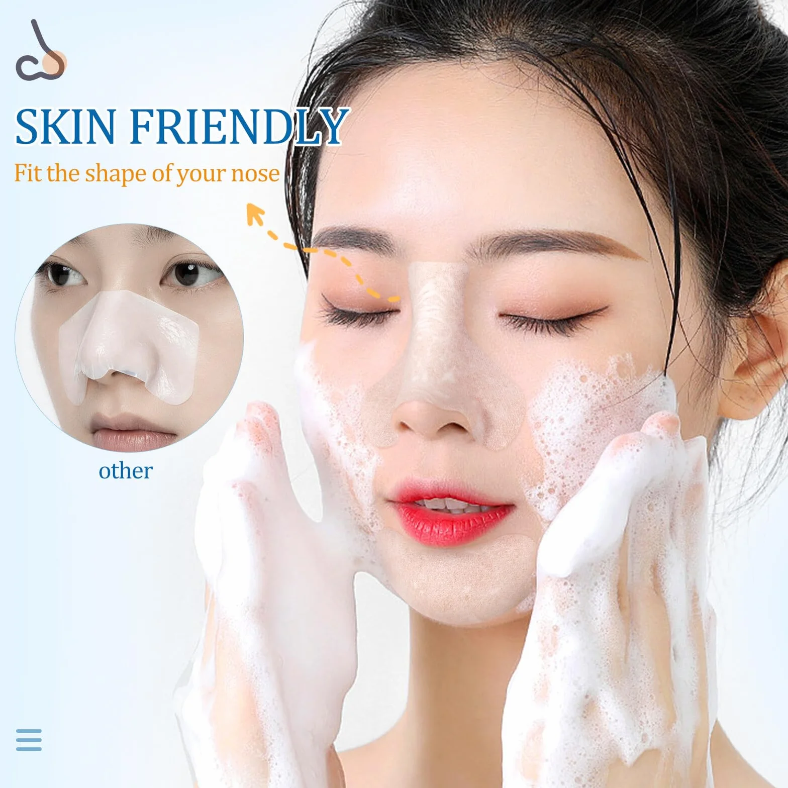 Beavorty 200 Szt T Zone Film T Zone Nose Pore Strips Nose Pad Cotton Pad Głęboko Oczyszczający Plaster Plasterki Głęboko Oczyszczające Pory Plasterki Pasek Na Taśma Na