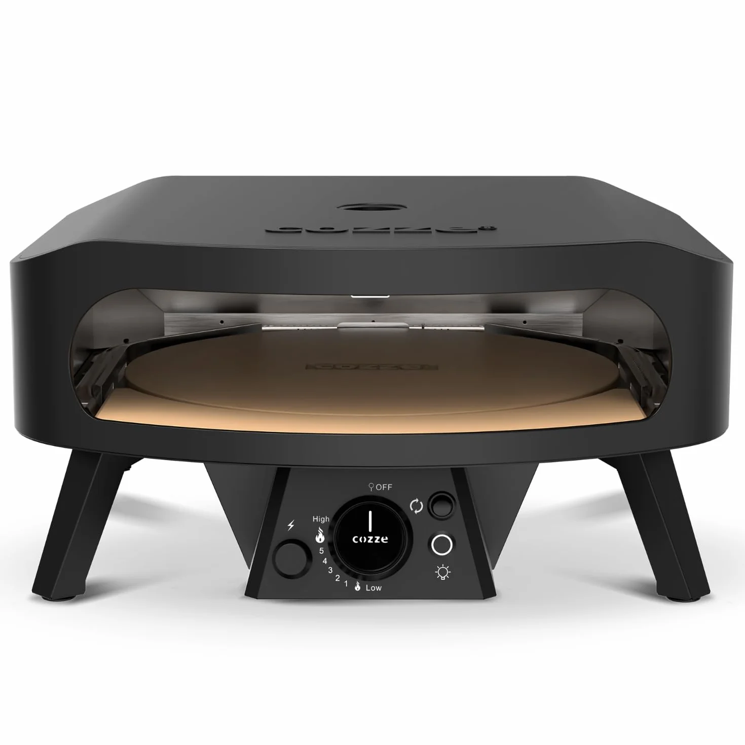 Cozze Piec do pizzy gazowy 17" Rotate Black Edition obrotowy kamień z kordierytu 43 cm 8 kW 30 mbar