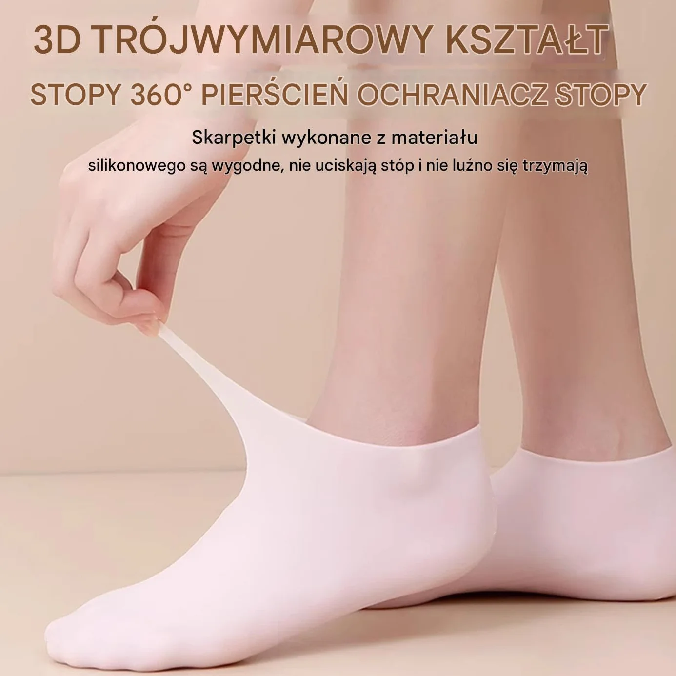 Silicone Socks for Dry Cracked Feet, Breathable Skin-Friendly U-Shape Heel Covers, Soft Spa Foot Care for Cracked Heels, Ideal for Family, Friends, Colleagues