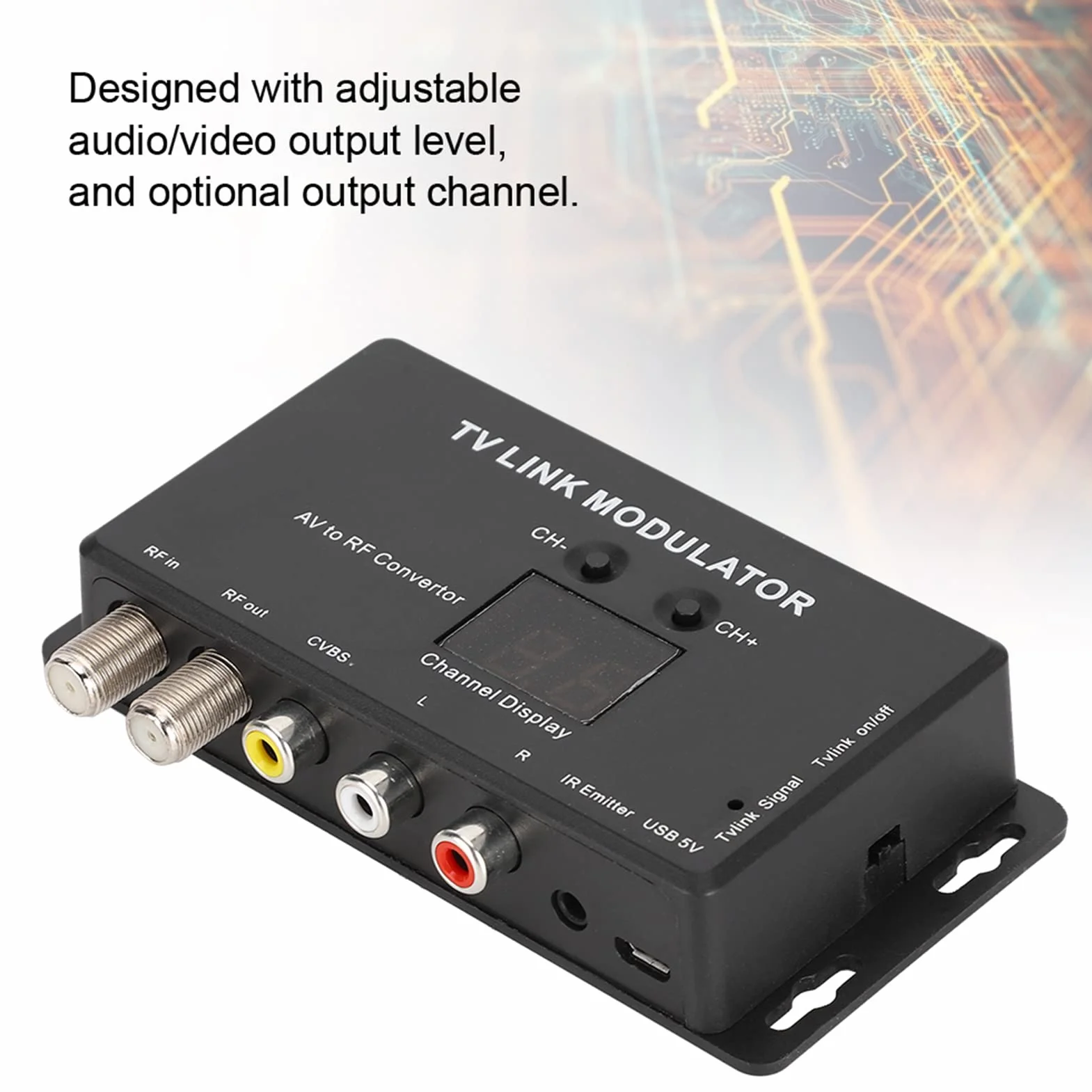 Modulator Gugxiom RF HDMI, Adapter na HDMI Modulator UHF Modulator łącza Telewizyjnego, Modulator UHF Modulator Konwerter AV na RF Przedłużacz IR Modulator RF do Telewizora,