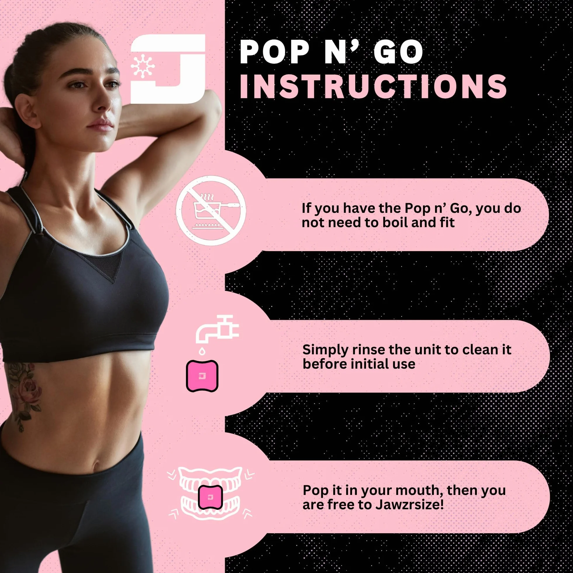 Jawzrsize Pop 'N Go and Custom Fit wzmacniacz szczęki, ćwiczenie szczęki, twarzy i szyi, pomaga zmniejszyć stres i apetyt, ćwiczenia twarzy (kompletny zestaw do konturowania, różowy i zielony)