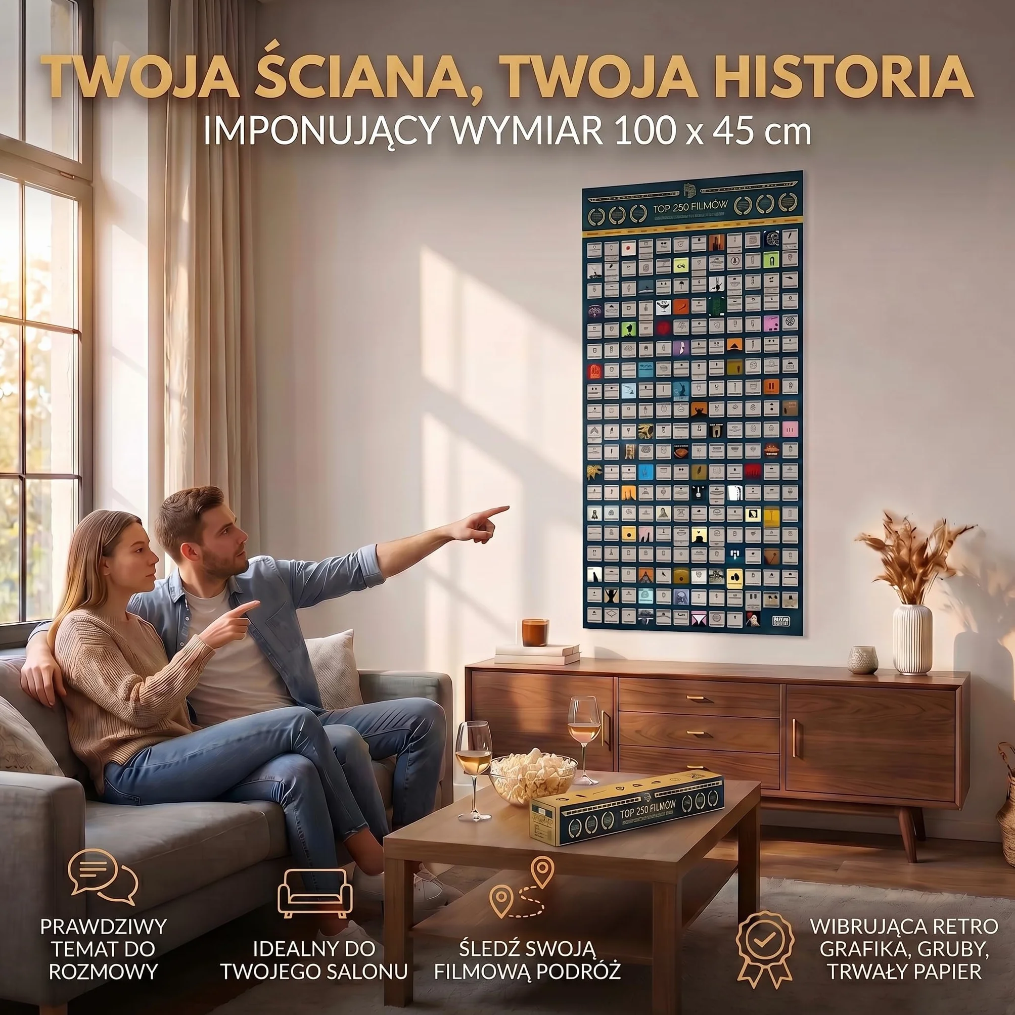 GOODS+GADŻETY Plakat XXL Scratch 100x45 cm Top 250 Film Lista