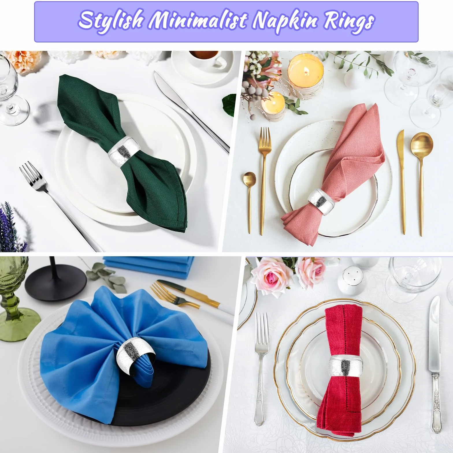 12 sztuk srebrnych pierścieni na serwetki, metalowe pierścienie na serwetki, okrągłe pierścienie do serwetek, vintage, eleganckie klamry do serwetek na wesele, rodzinne spotkania, świąteczna dekoracja