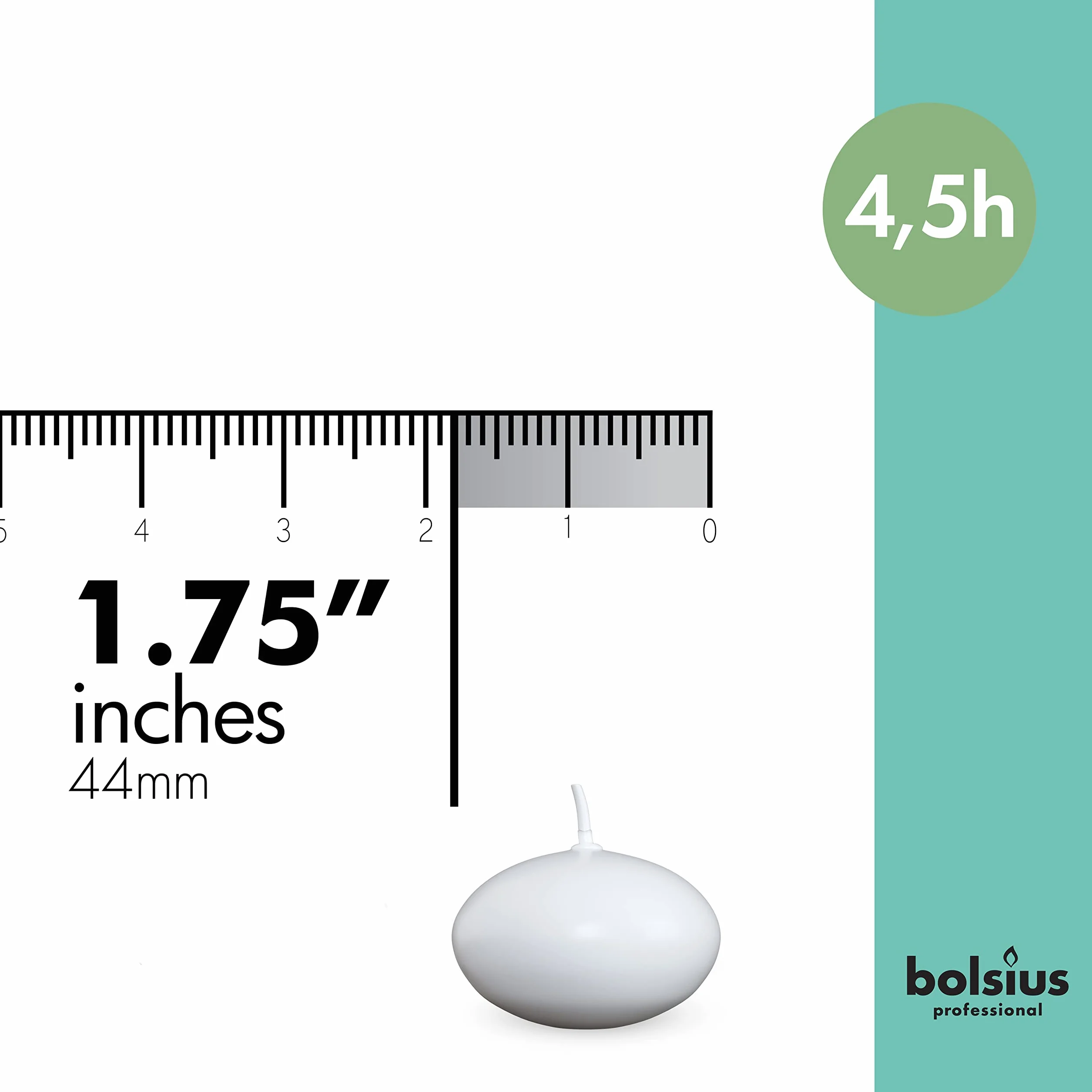 Bolsius Beautiful Flame Świeczka Pływająca, Biały, 20 sztuk