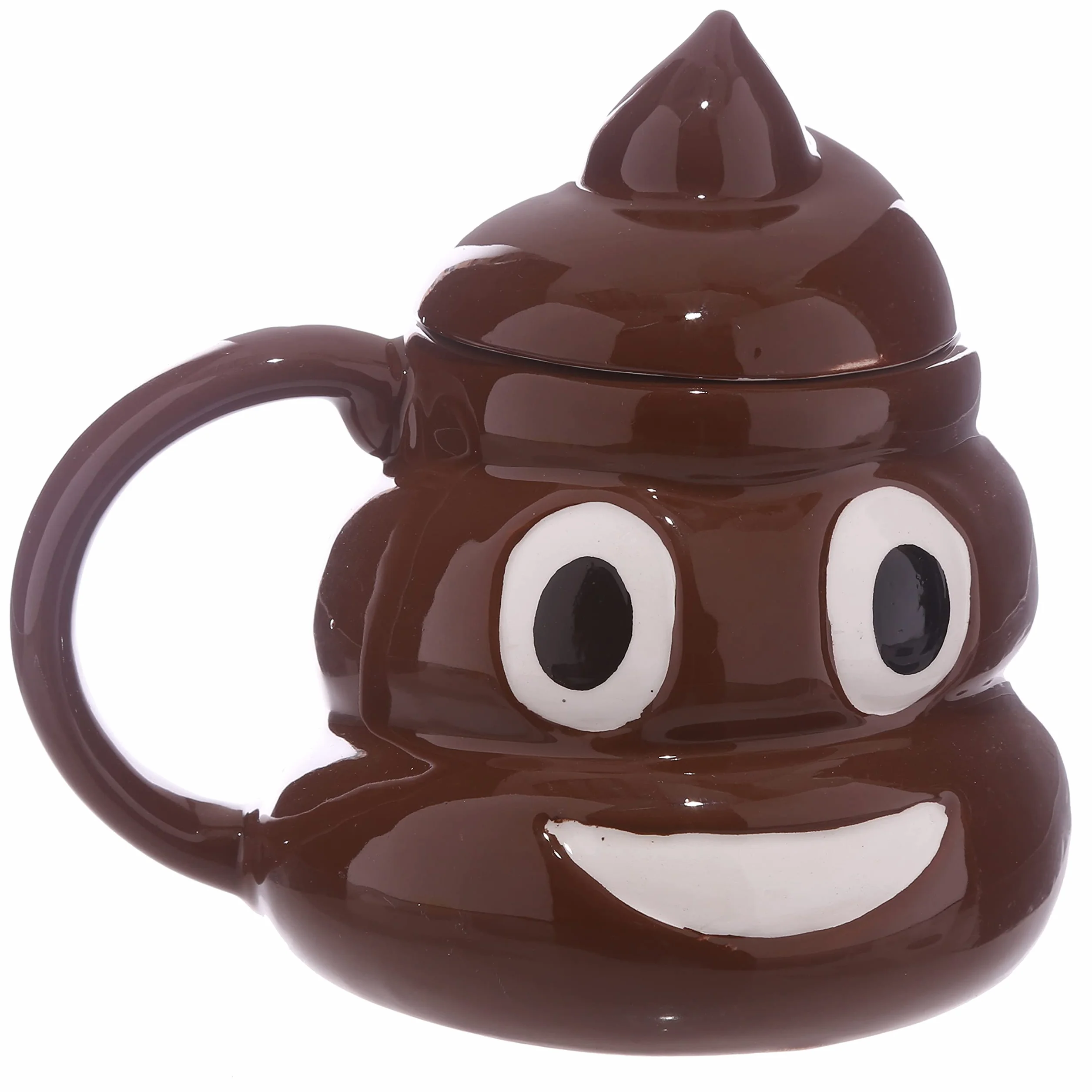 Puckator Emotive Poop ceramiczny kubek do kawy z pokrywką - zabawne akcesoria do domu - urocze prezenty dla dziewczyny - duże kubki dla mężczyzn kobiet gorące napoje - urocze kubki prezenty tajemniczy