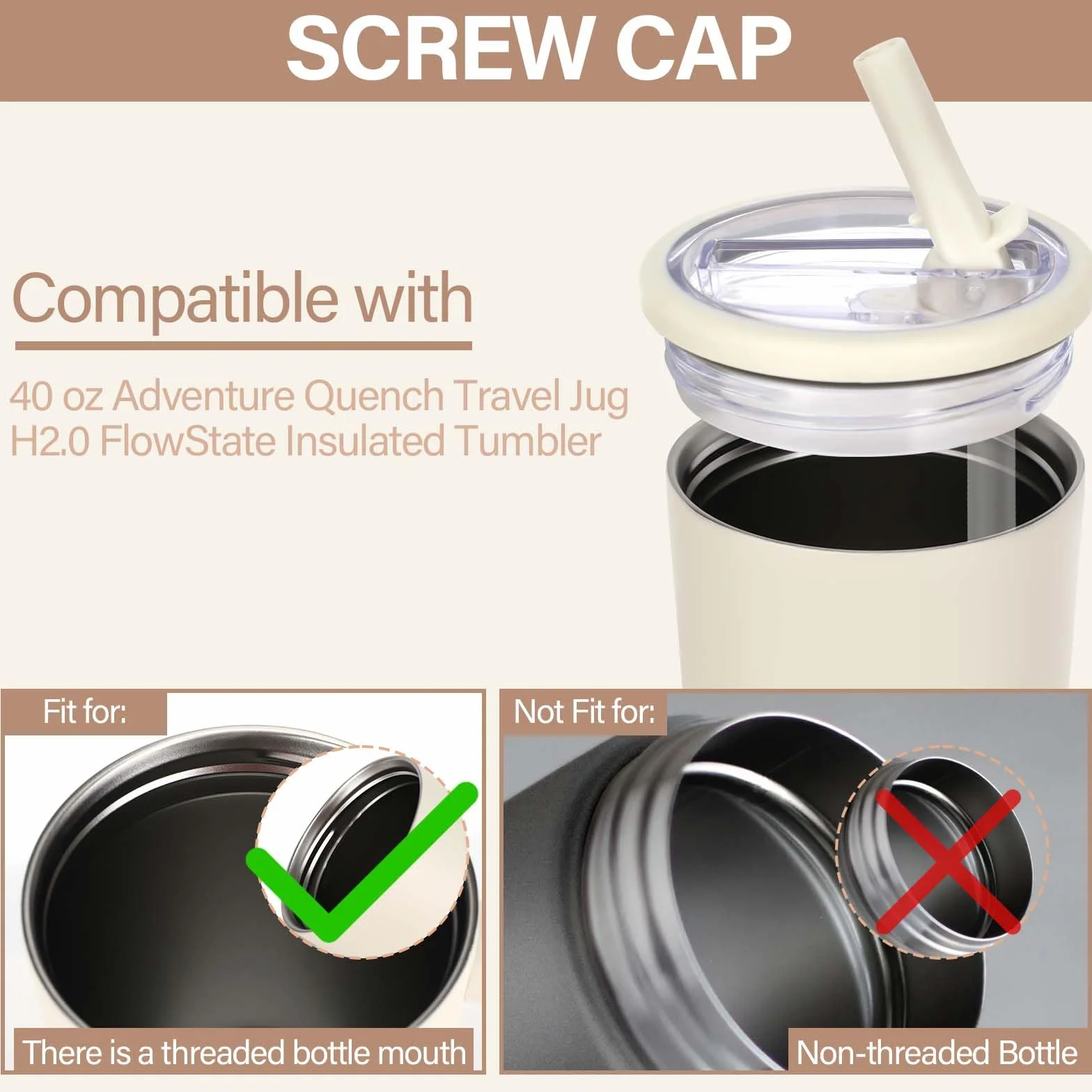 Stanley Pokrywka Flip Straw 40 oz zapasowa z 2 słomkami wodoszczelna