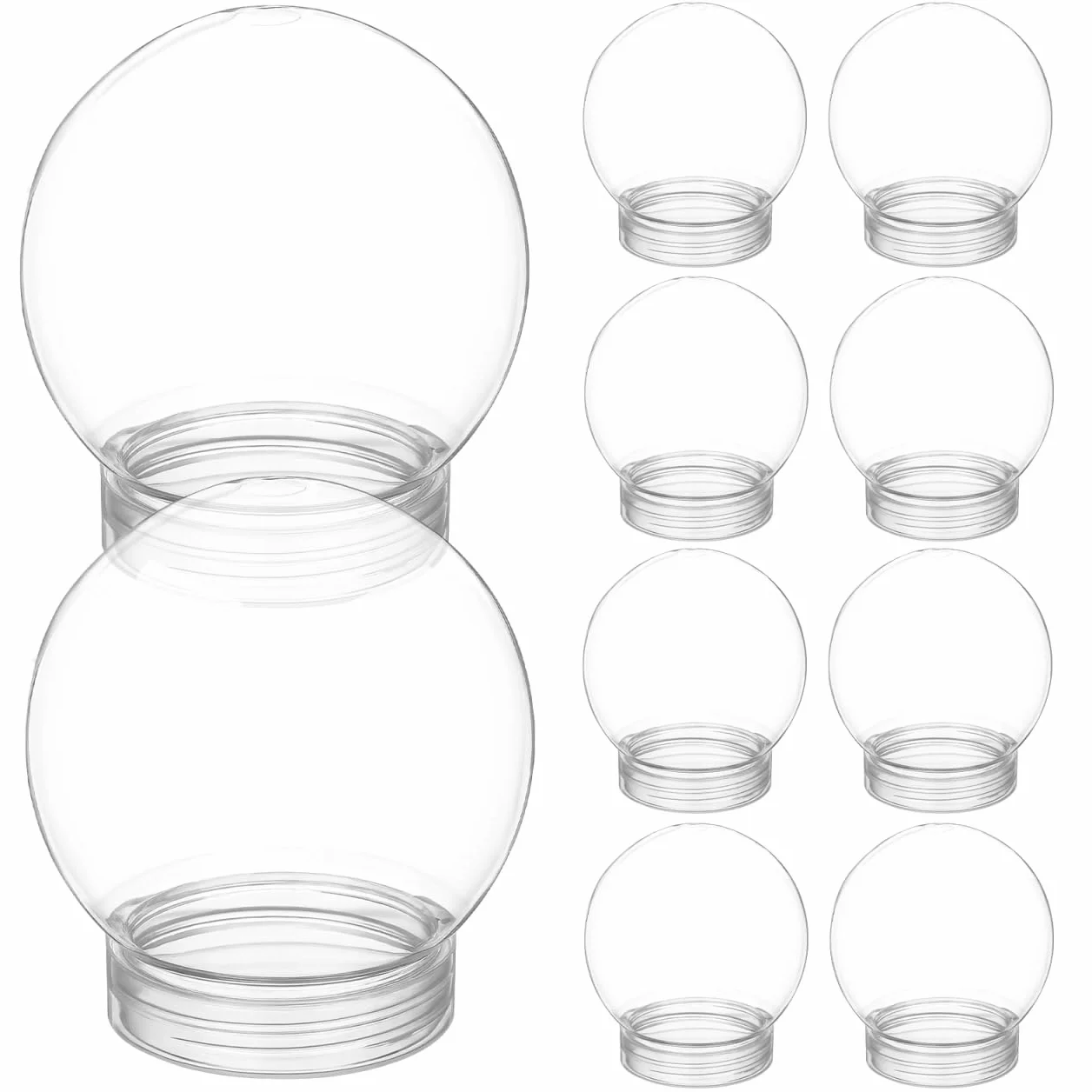 PRETYZOOM Kule śnieżne DIY 10 sztuk 270 ml przezroczyste puste szkło z nakrętką