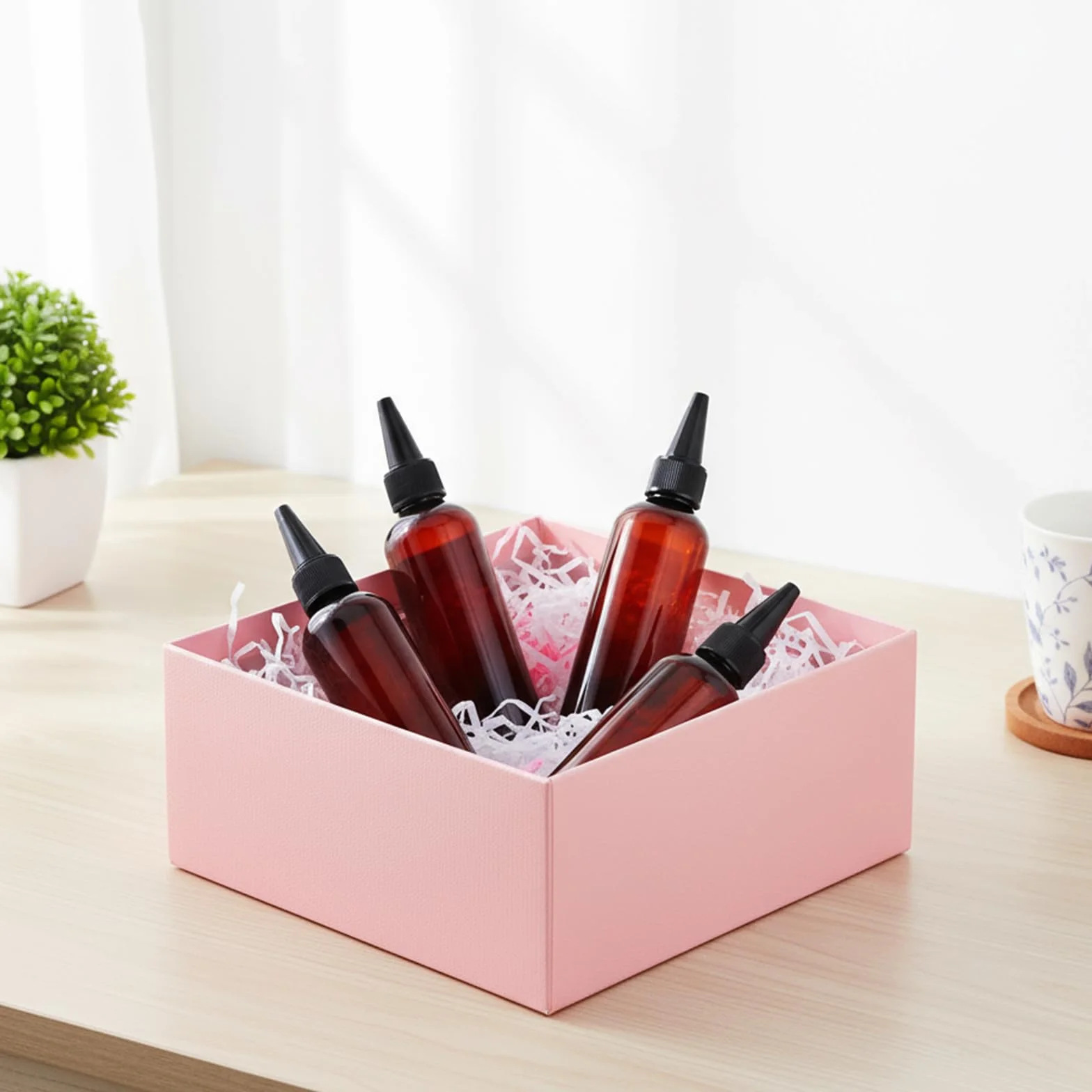 Sibba 5 szt. Butelka z aplikatorem do koloru włosów, butelki do farbowania włosów, butelka z aplikatorem oleju, puste plastikowe butelki wielokrotnego użytku Twist Top Cap do salonu farbowanie olejne