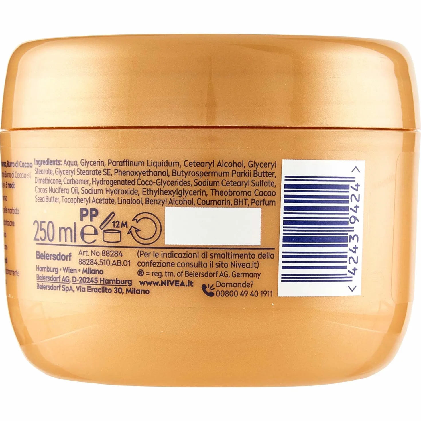 NIVEA Krem do ciała z masłem kakaowym 250 ml, nawilżający krem do ciała 48 godzin do suchej skóry wzbogaconej serum intensywnie nawilżającym, masłem kakaowym i witaminą E