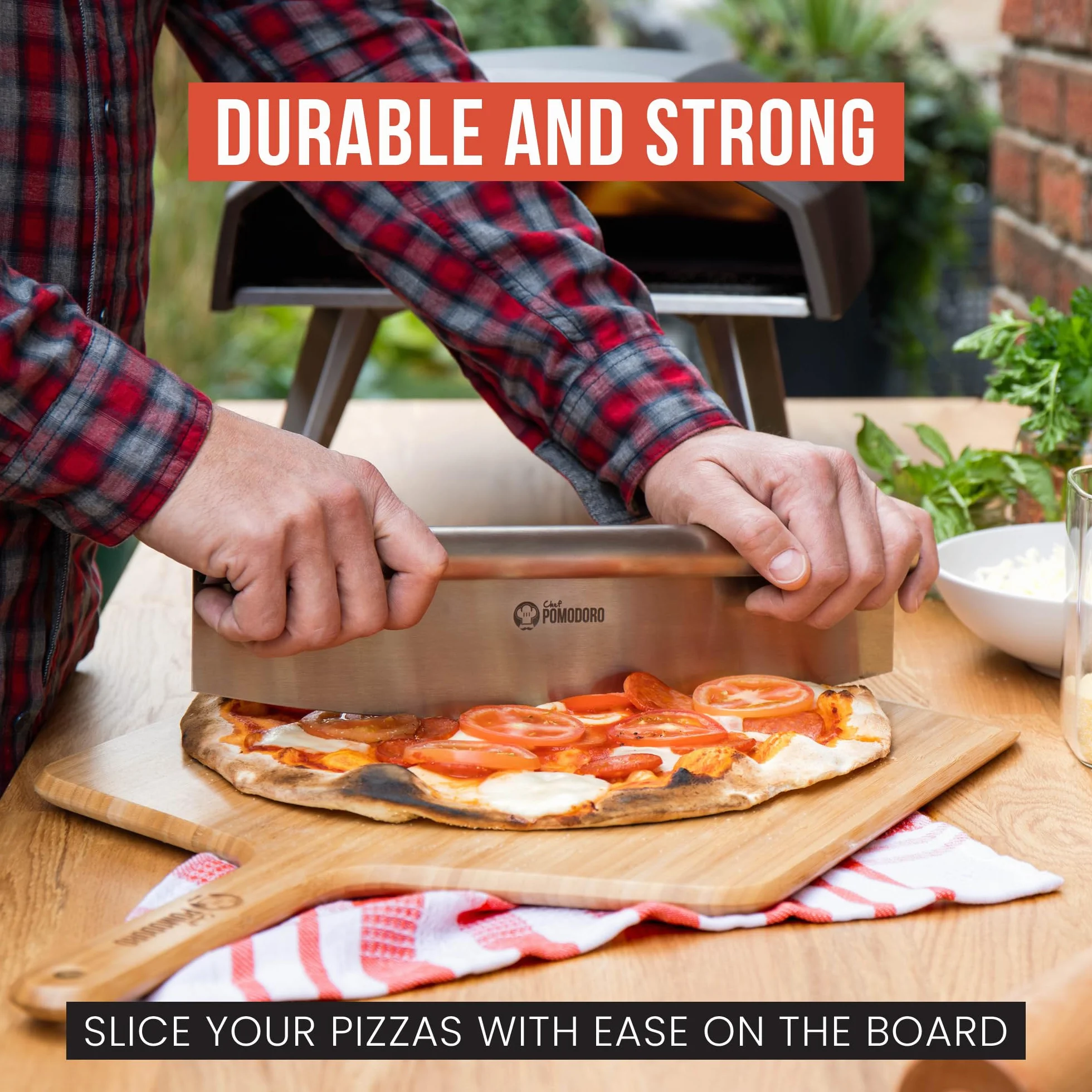 Chef Pomodoro 40,6 cm Bambusowa łopata do pizzy z drewnianym uchwytem Gourmet