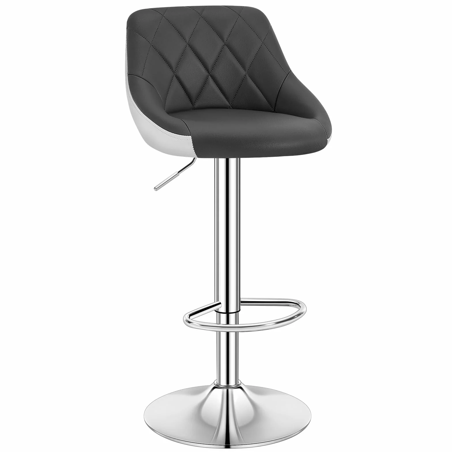 WOLTU Design 2-kolorowy stołek barowy z uchwytem zestaw 2 szt. bezstopniowa regulacja wysokości stal chromowana