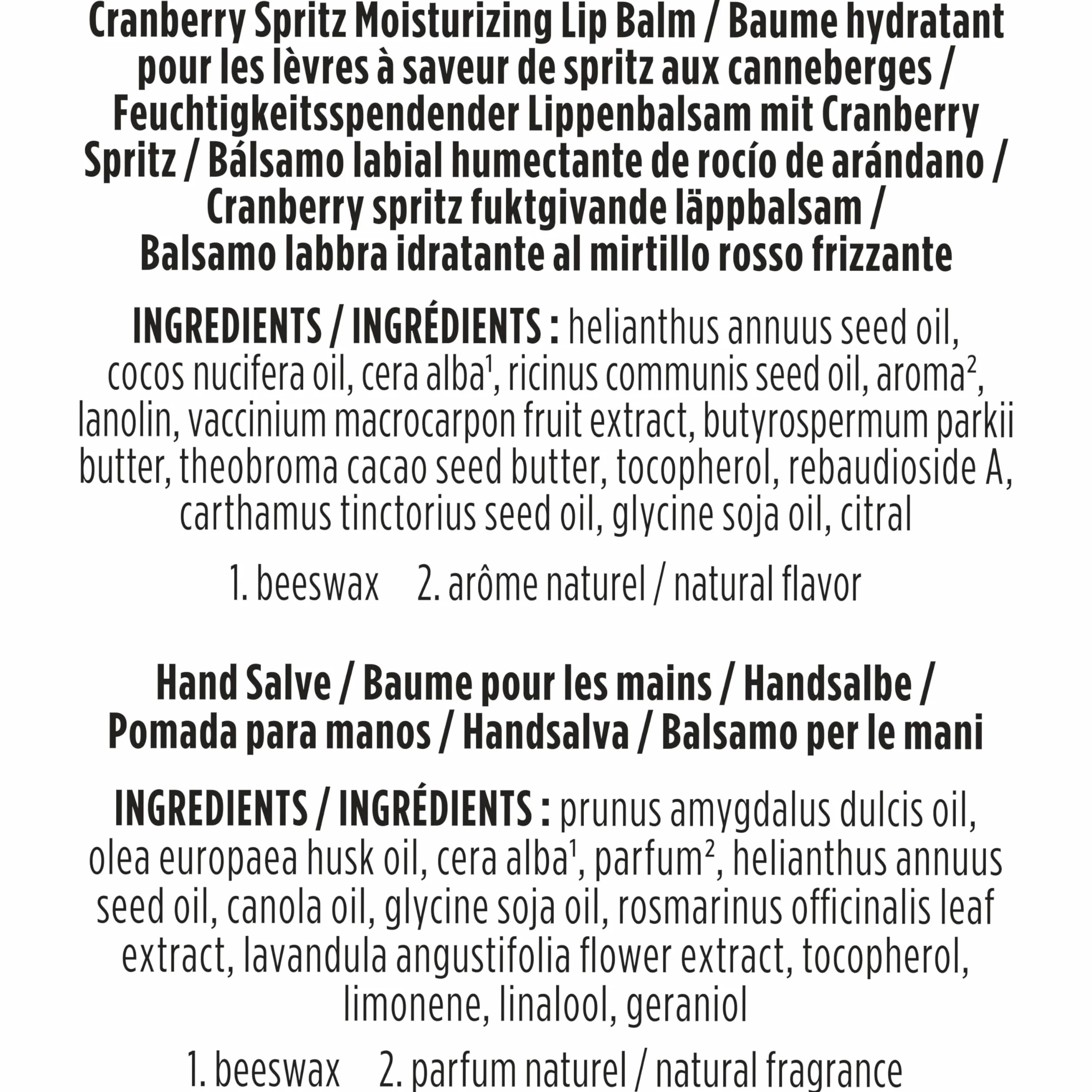 Burt's Bees Cranberry Spritz balsam do ust i balsam do rąk w opakowaniu