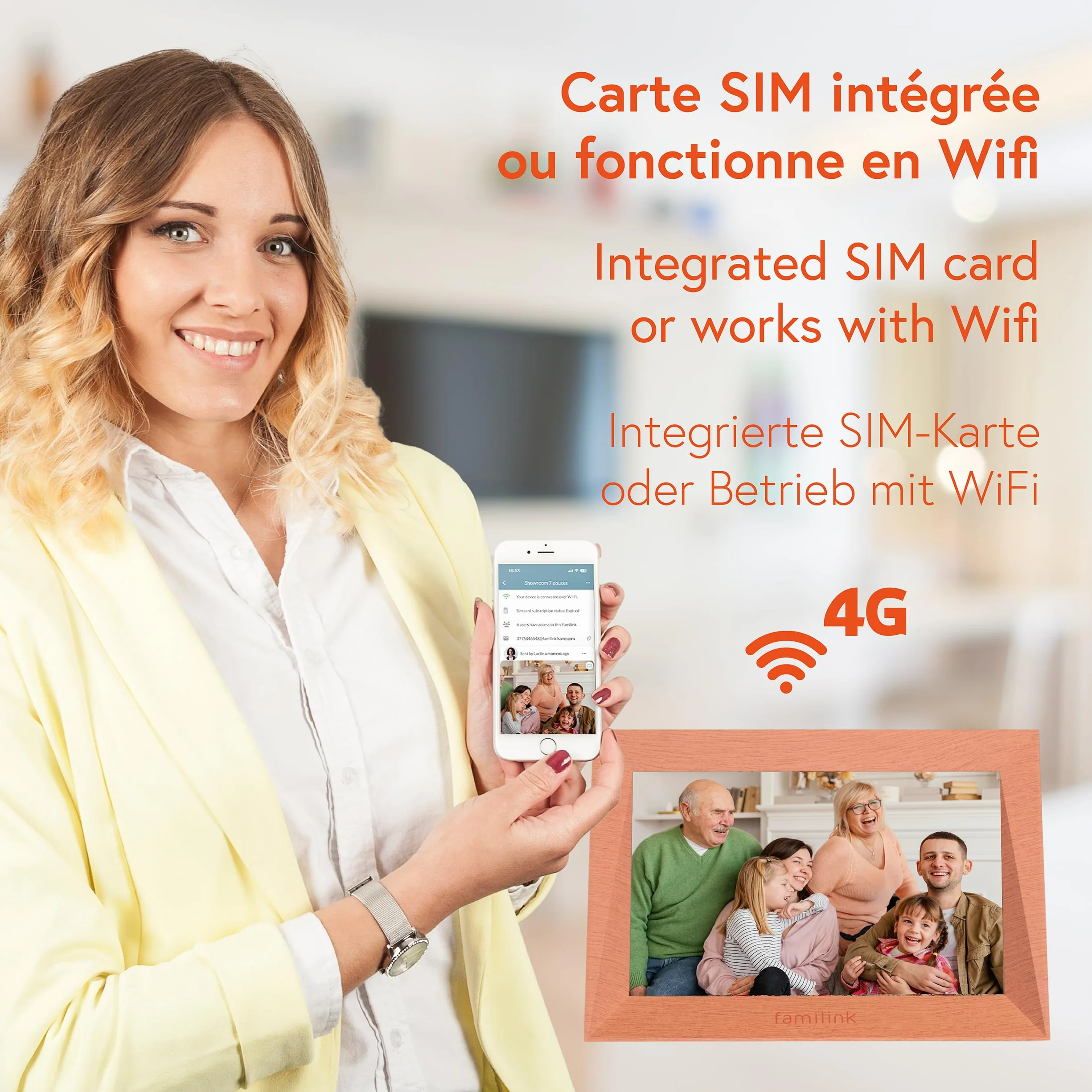 cyfrowa ramka na zdjęcia 4G z SIM w zestawie 10"