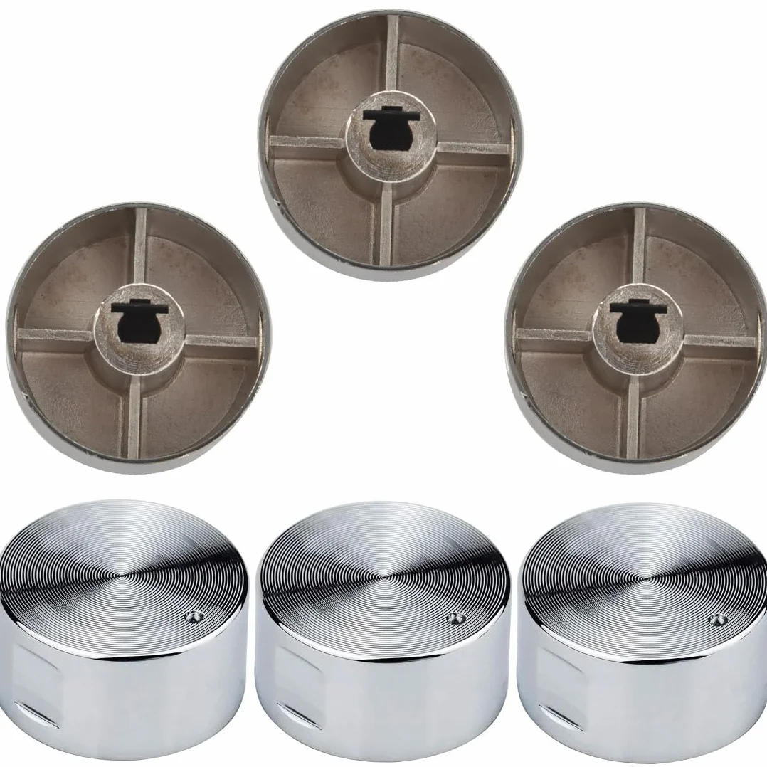 6-częściowy zestaw metalowych gałek do kuchenki gazowej, 6 mm, uniwersalne do kuchenki i powierzchni grzewczej – w zestawie zamki i sterowanie przełącznikiem pieca gazowego w kuchni.