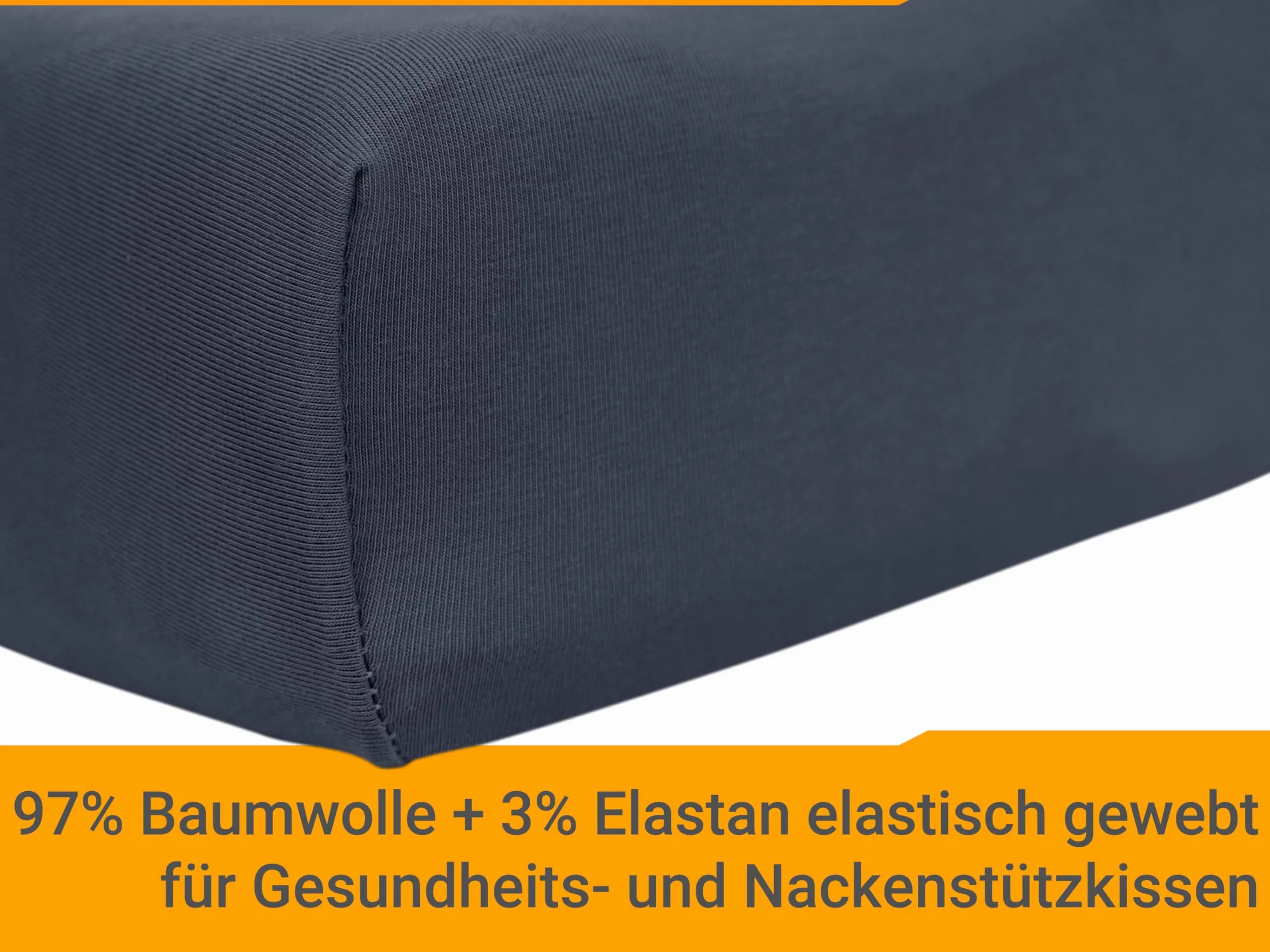 Zestaw 2 poszewek na poduszki zdrowotne z gumką 30-50 x 45-65 cm antracytowe