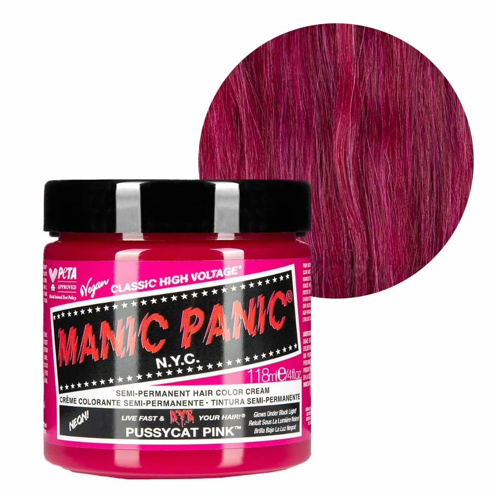 Manic Panic Pussycat różowy, Bez okrucieństwa, Wegańskie i żywe 118ml