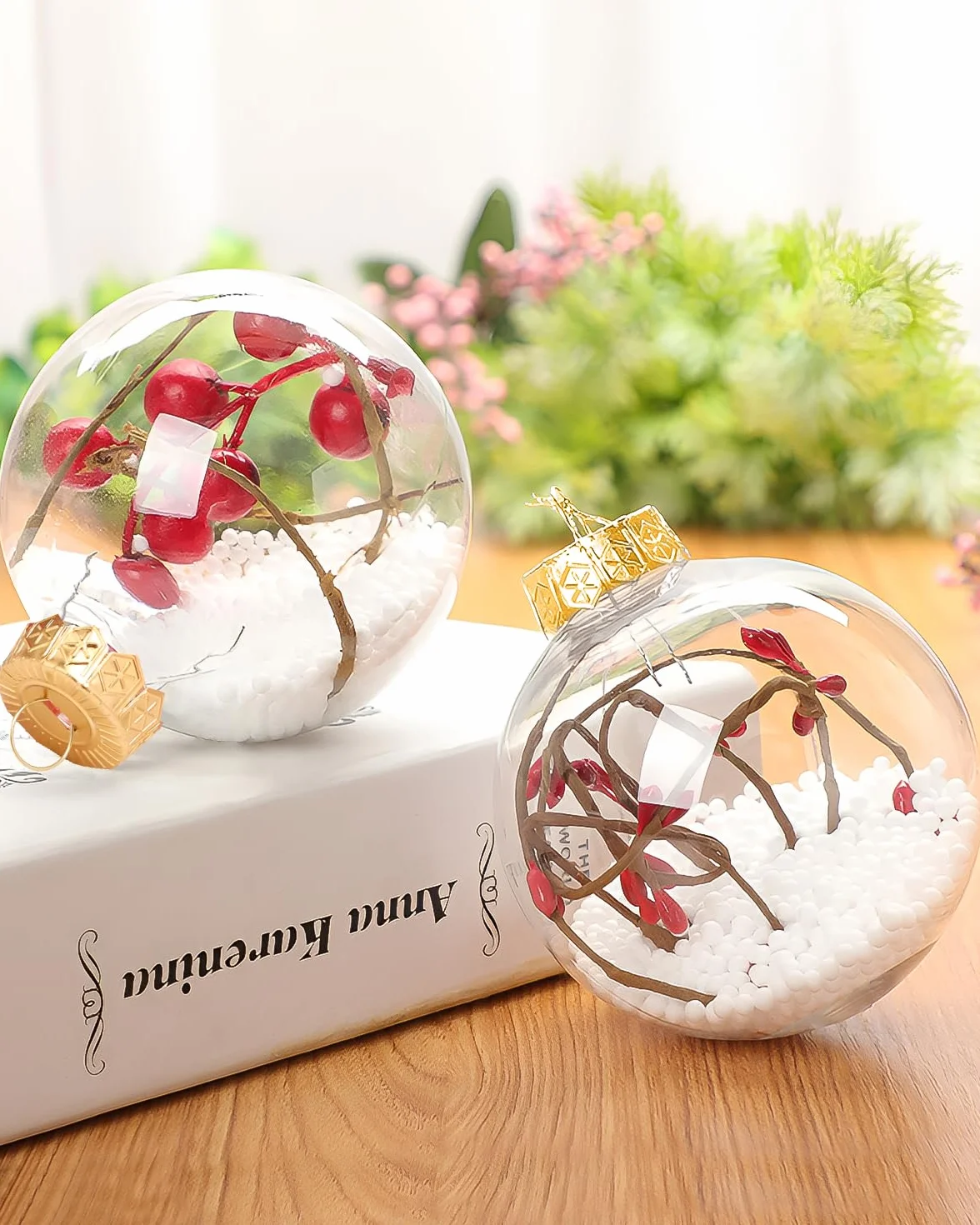 20 sztuk bombek choinkowych z liną 50 m, kulka plastikowa, kulki DIY, ozdoby choinkowe na Boże Narodzenie, wakacje, wesele, imprezę 20pcs Kunststoff Kugel und 10pcs Herz Weihnachtsbaumkugeln