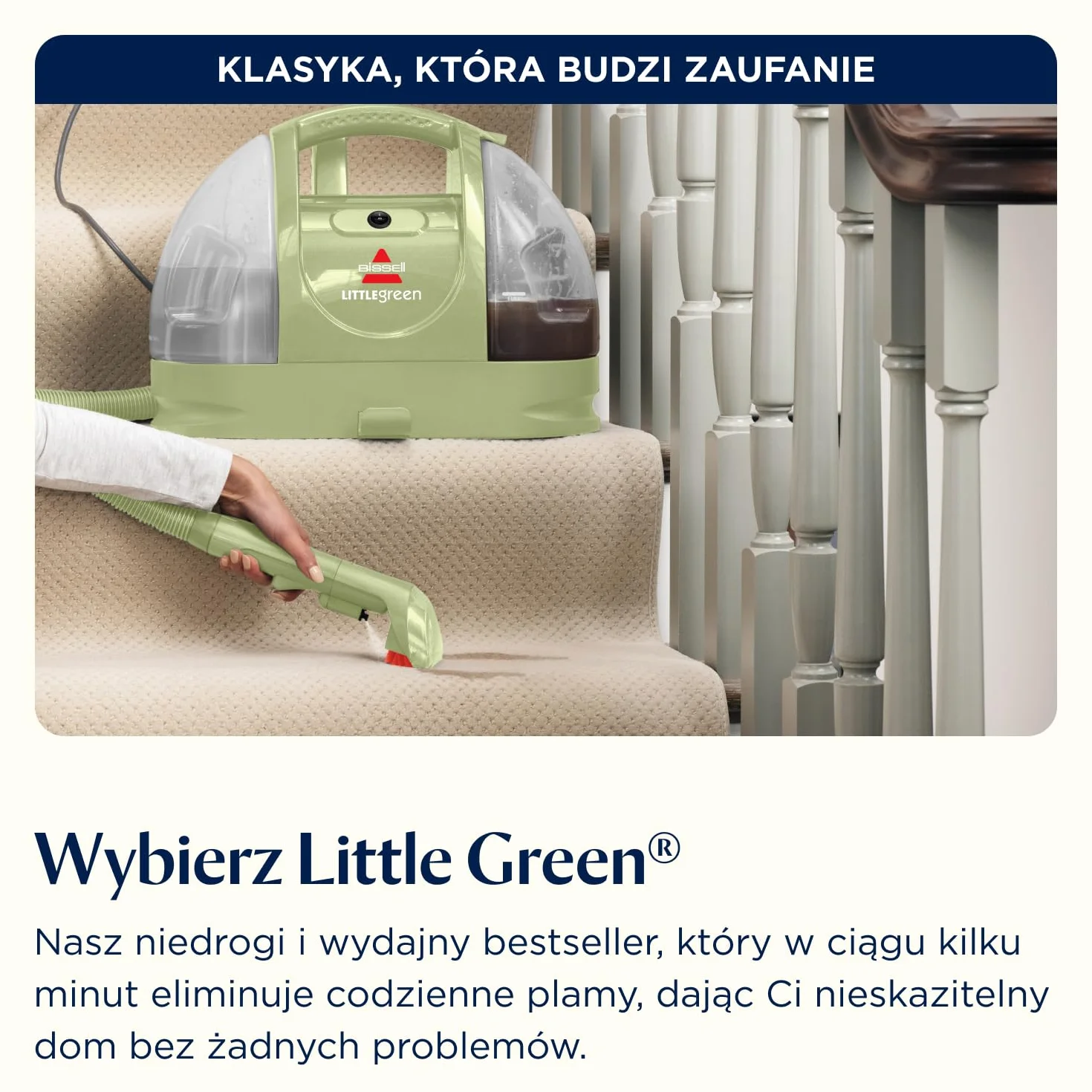 BISSELL Little Green Odkurzacz Piorący 340W 4098N do Tapicerki Dywanów Samochodów