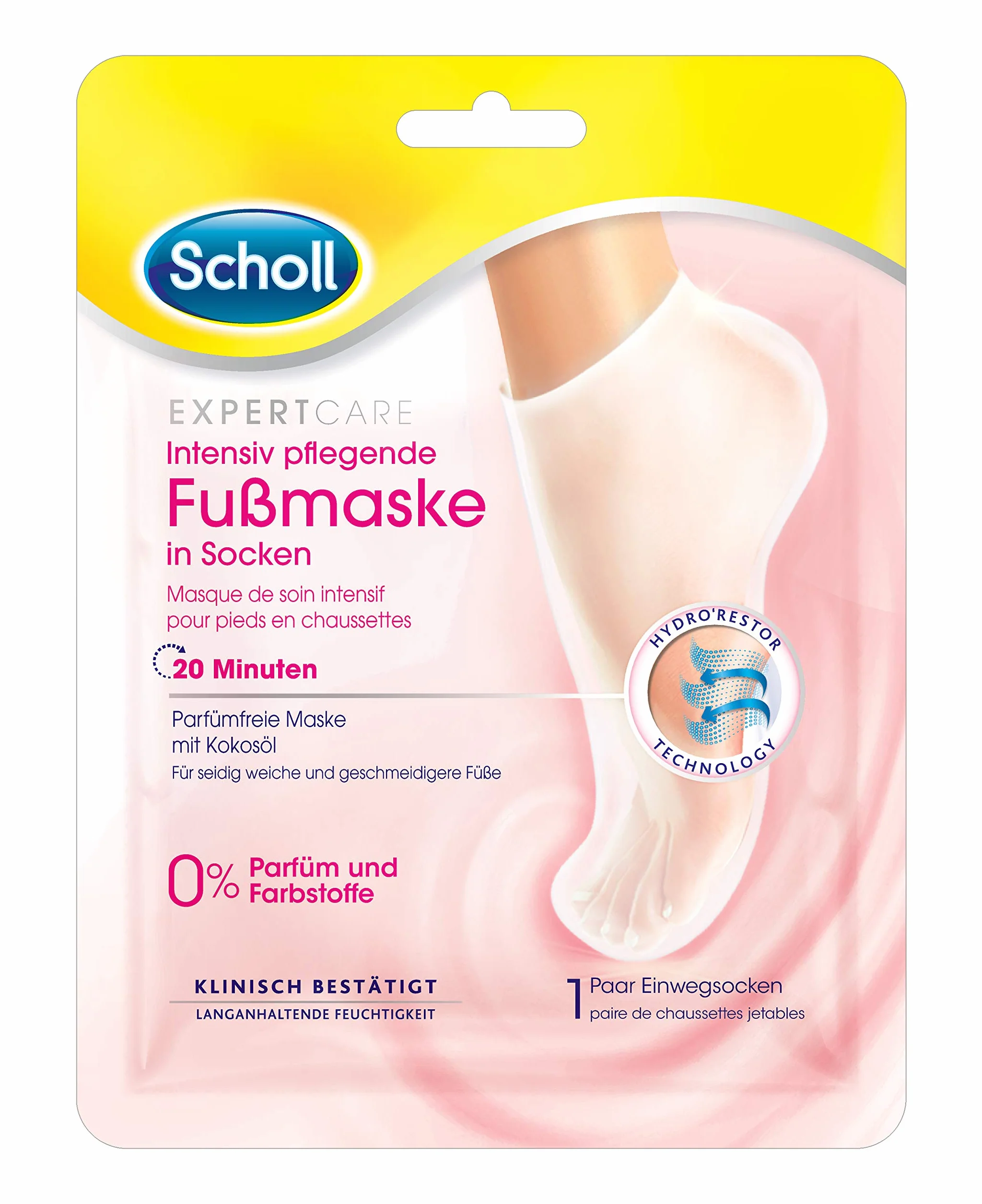 Scholl Expert Care Maseczka do intensywnej pielęgnacji stóp w skarpetkach 0% 1 para