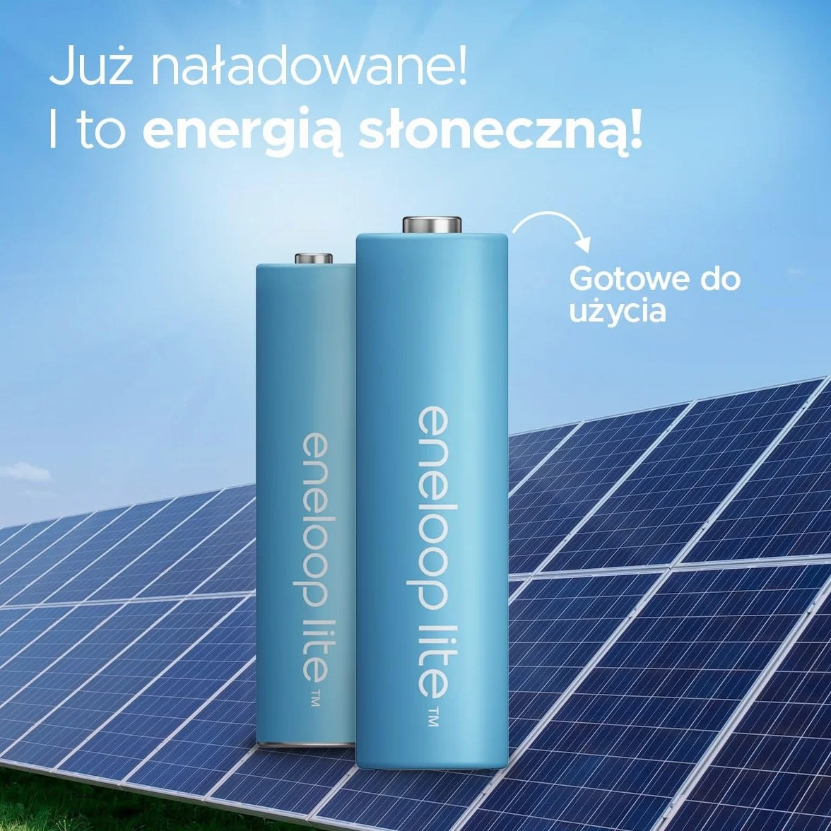 Panasonic eneloop lite | Ready-to-Use Ni-MH akumulatory, AAA/Micro, 2 sztuki w zestawie, min. 550 mAh, 3000 cykli ładowania, niski stopień samorozładowania w opakowaniu w bez tworzyw sztucznych