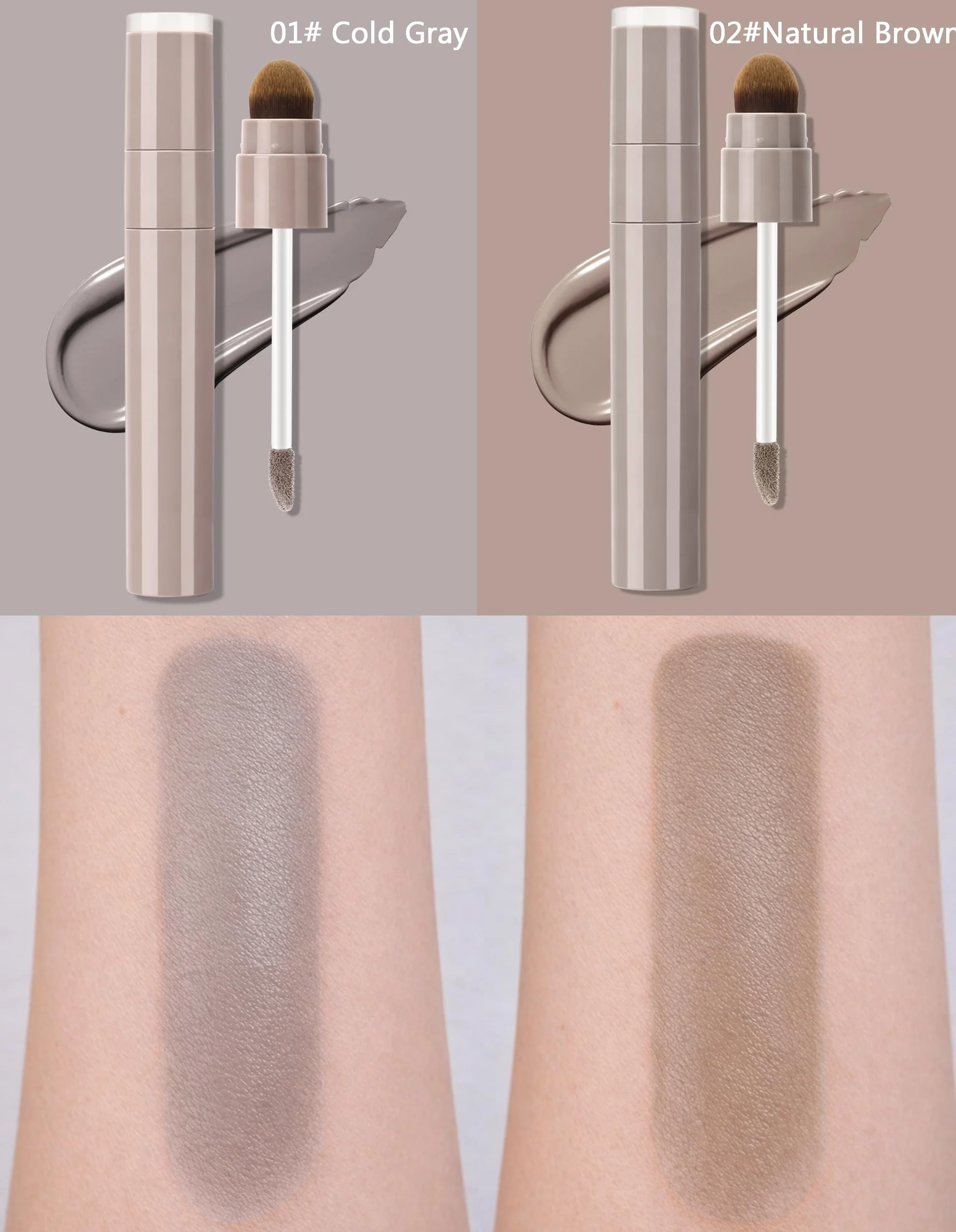 Płynny bronzer i konturowanie, długo utrzymujący się i wysoko pigmentowany, matowe wykończenie, łatwo się rozprowadza, miękka tekstura do konturowania makijażu, wegański (01 zimny szary)