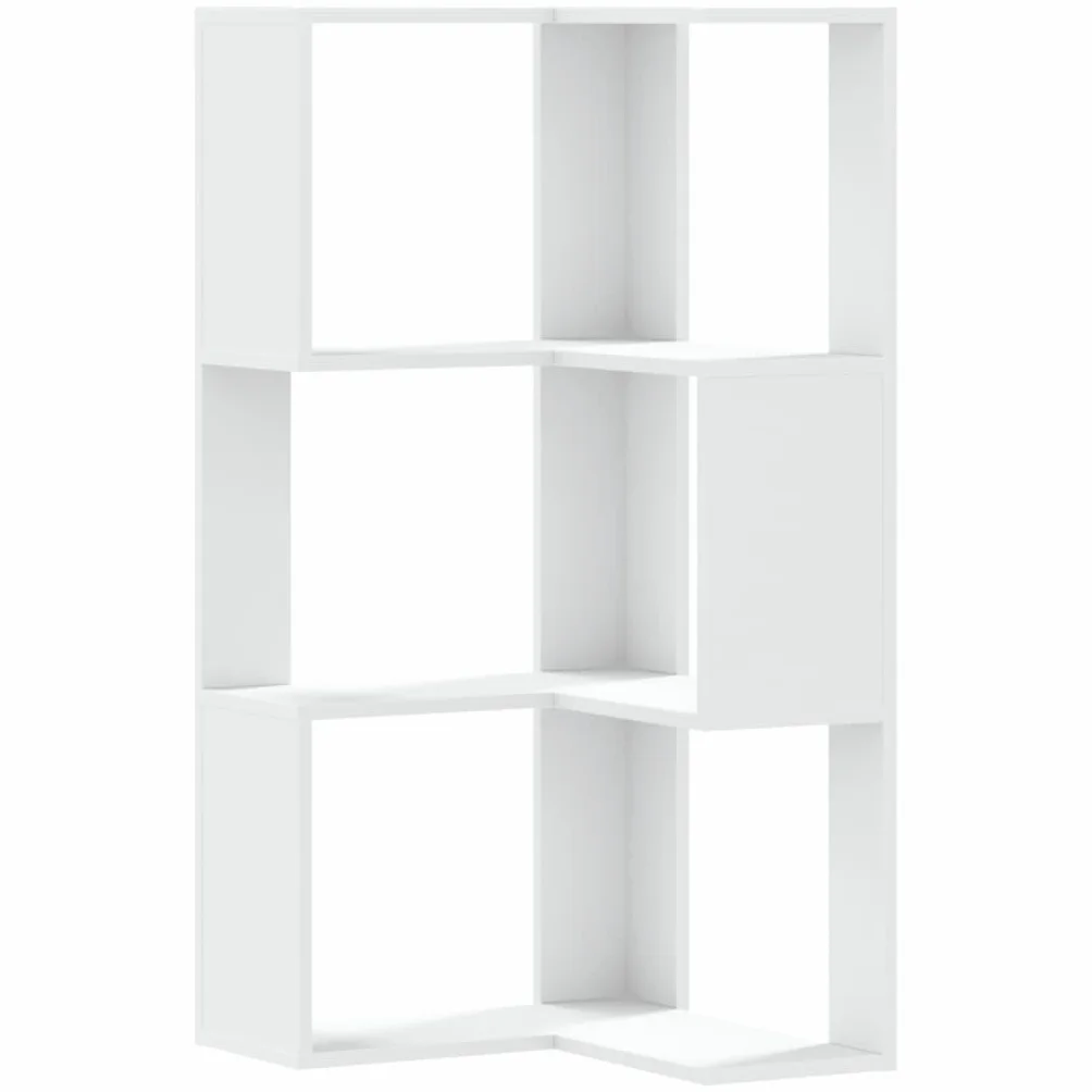 vidaXL 3-poziomowy regał narożny biały 50x50x102 cm
