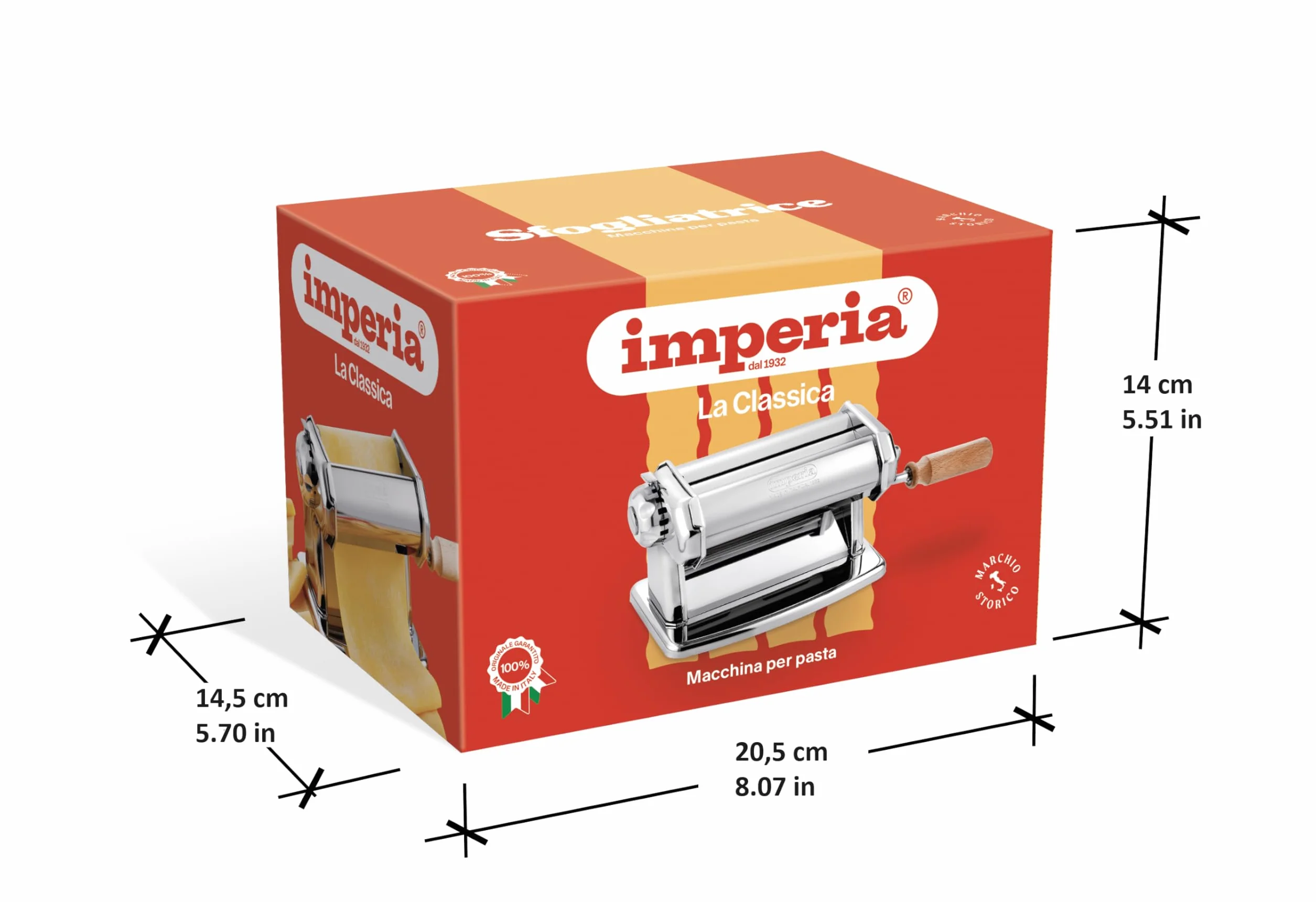Imperia Sfogliatrice Classica Maszyna do Makaronu ze Stali Ręczna z Korbą