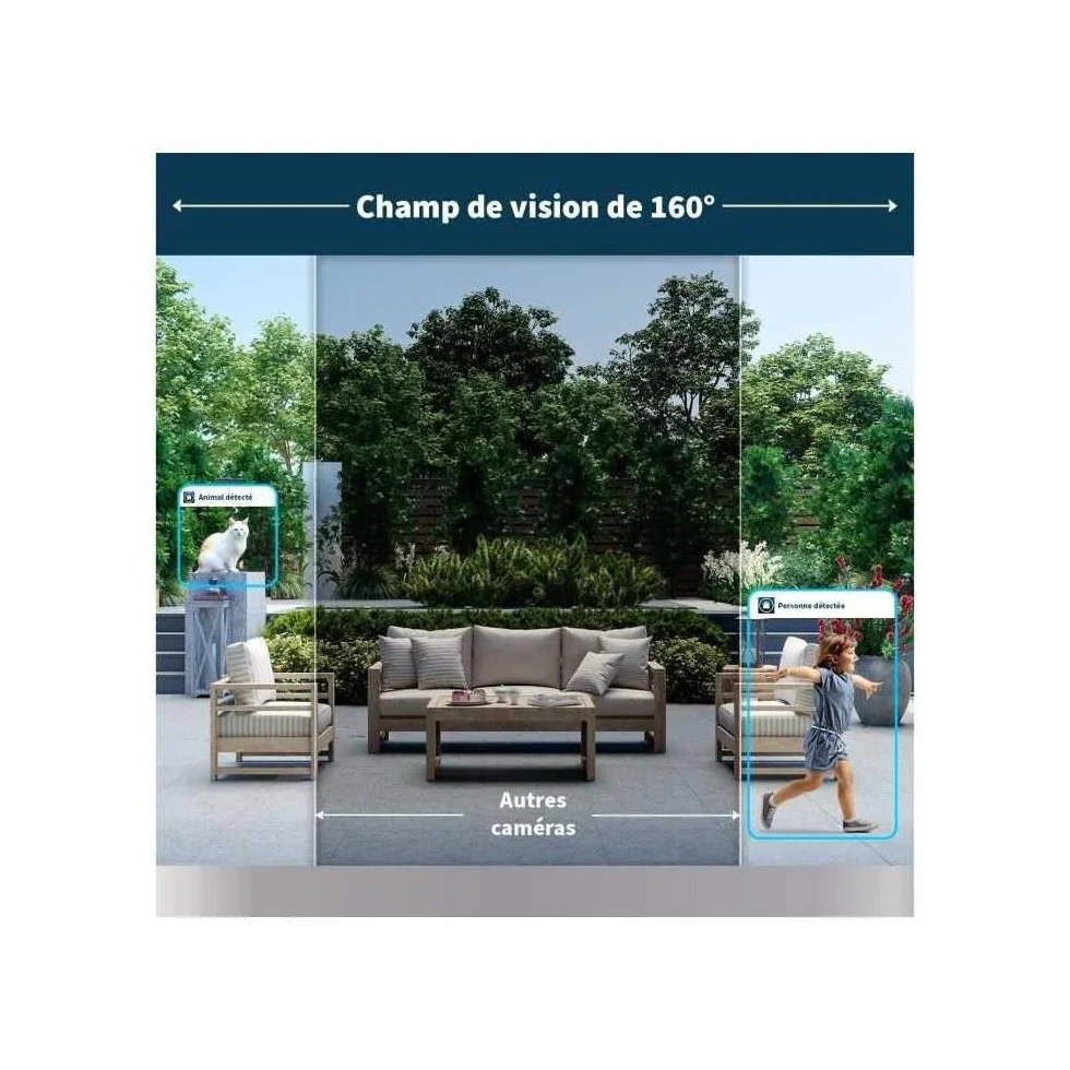Arlo Zewnętrzna kamera bezpieczeństwa Pro 5 WLAN, 2K UHD, zestaw 2 szt., biały, ulepszone widzenie w nocy, kąt widzenia 160°, dźwięk dwukierunkowy, z wersją próbną bezpiecznego planu