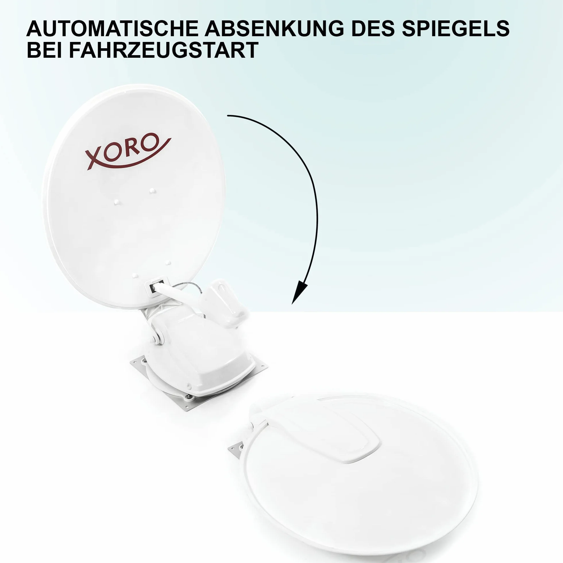 XORO MTA 65 – w pełni automatyczna antena satelitarna 65 cm, wkładka stacjonarna i mobilna, zasilanie 12/24 V, w zestawie sterownik, kabel instalacyjny i akcesoria, kolor biały