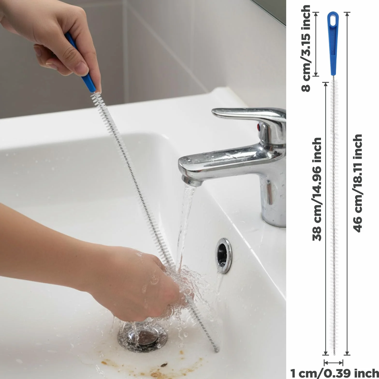 Narzędzie do odblokowywania odpływów prysznicowych 46 cm 2 szt
