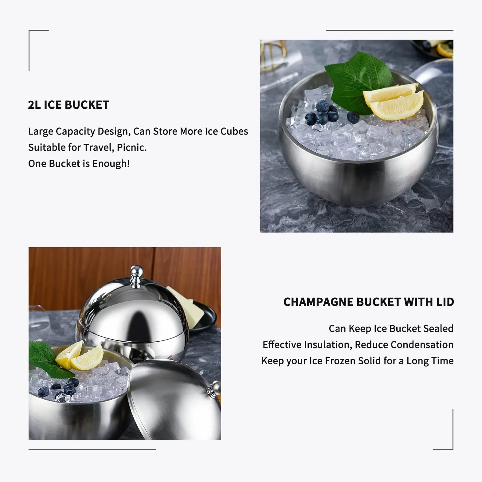Ice Bucket with Lid for Parties