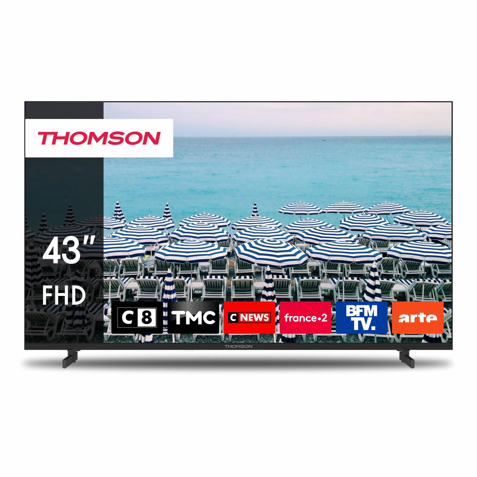 Thomson Telewizor 43 Cale (109 cm) FHD Easy TV, Telewizor LED (Non-Smart), Potrójny Tuner (DVB-T/T2/C/S/S2), Dolby Audio, Tryb Hotelowy, Odtwarzacz Multimedialny, Podświetlany Pilot, 3x HDMI