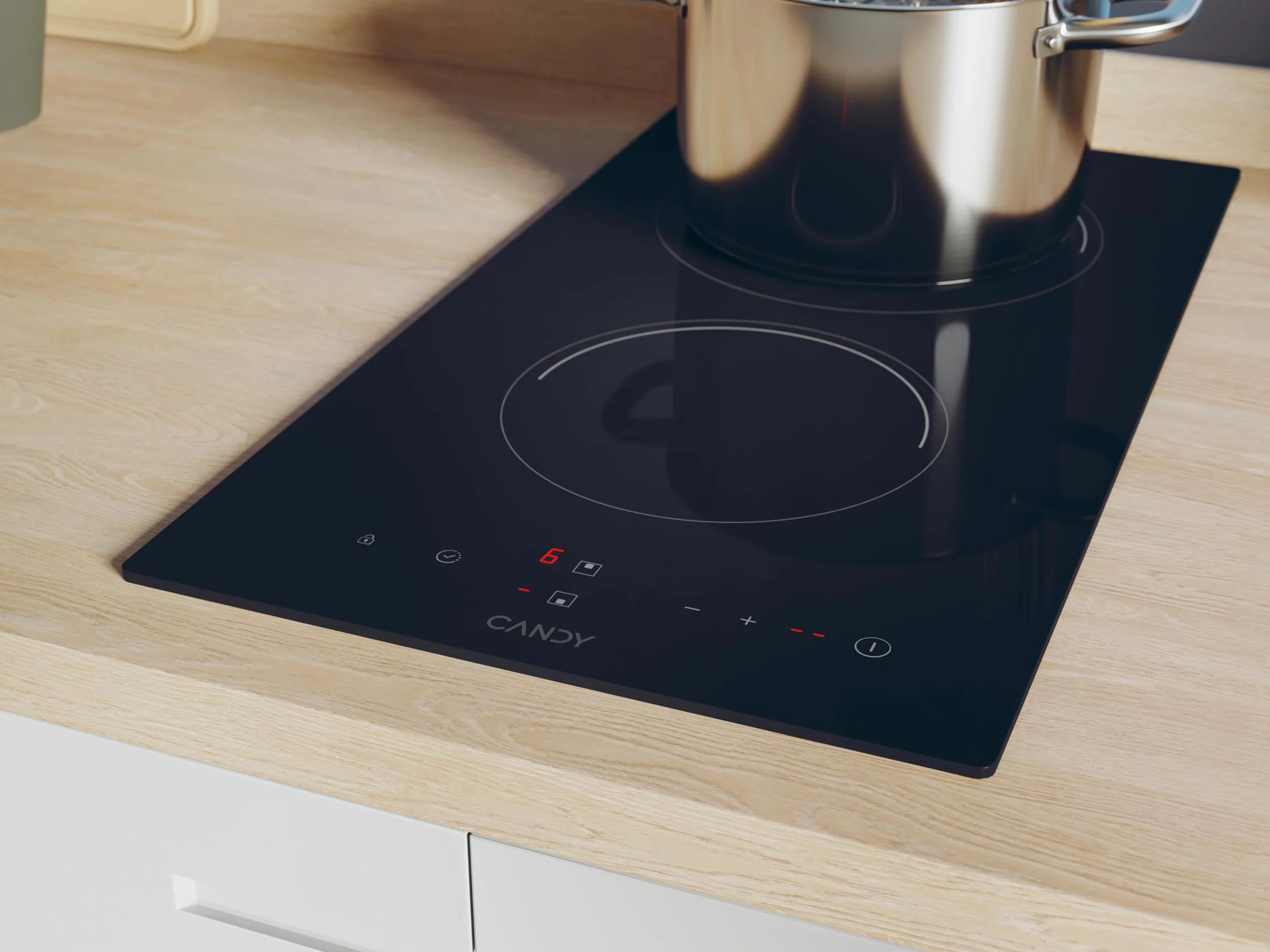 Candy Smart CDH 30 płyta ceramiczna 30 cm 2 strefy 2,9 kW 9 poziomów mocy timer blokada bezpieczeństwa