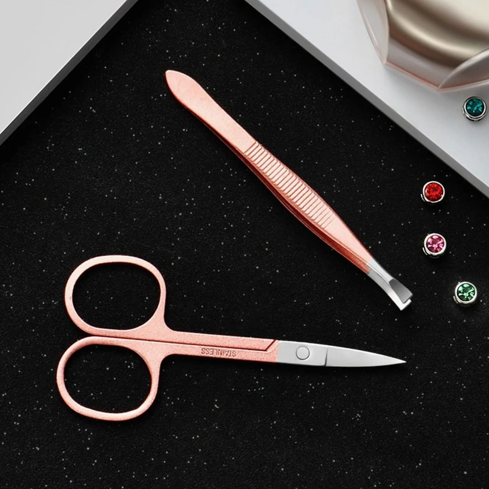 Zestaw obcinaczy do paznokci Zestaw do manicure Zestaw do pielęgnacji ciała Profesjonalny zestaw do pedicure Zestaw kosmetyczny Narzędzia dla przyjaciół i krewnych (różowe złoto) (Rozmiar: M-12-części