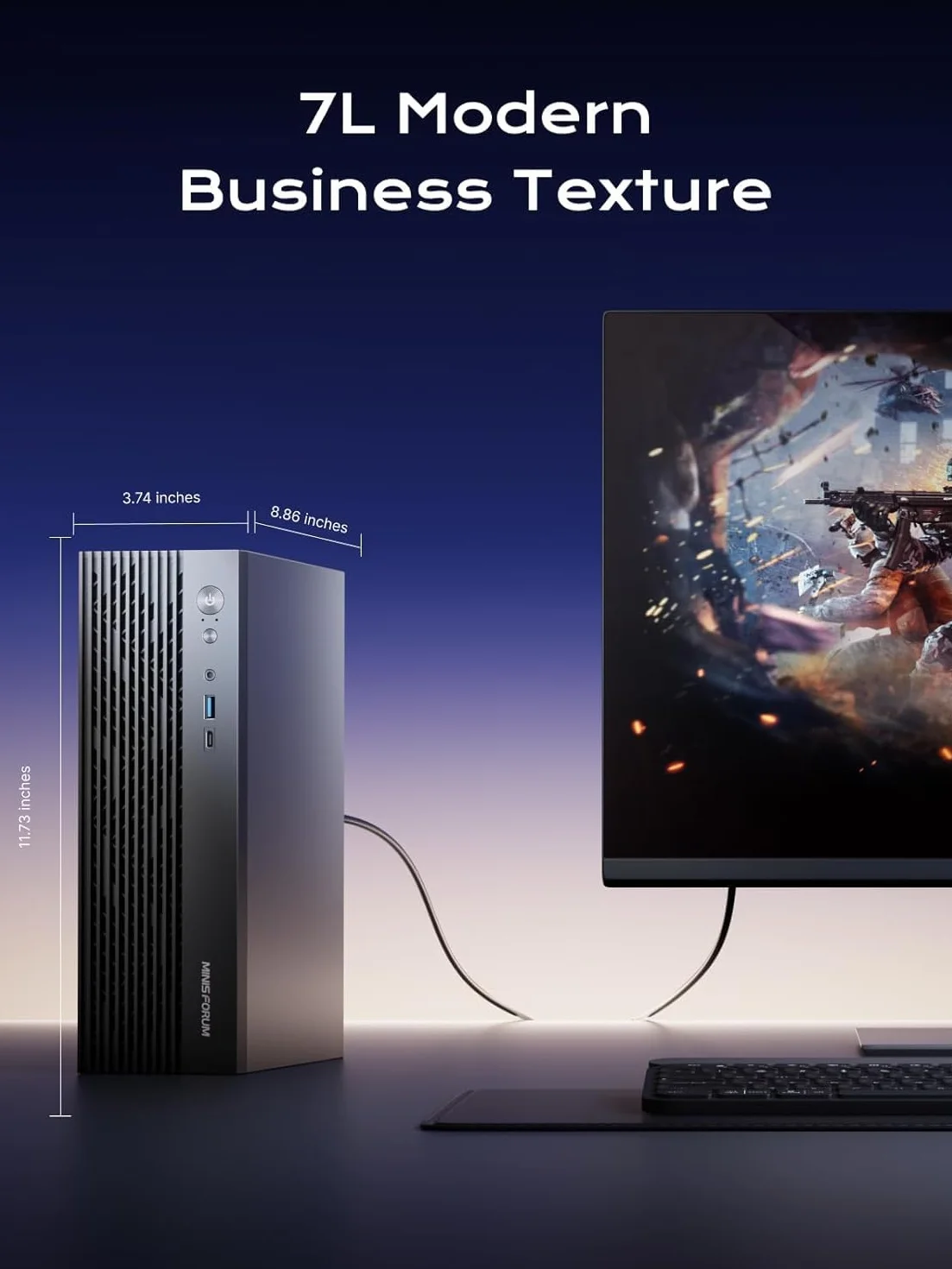 MINISFORUM 795S7 Mini ITX PC AMD Ryzen 9 7945HX (16C/32T, do 5,4 GHz), HDMI2.1/DP1.4/USB C, USB A x 5, USB C x 2, PCIe 5.0 x16,400 W (bez RAM/SSD/Dedykowana grafika)