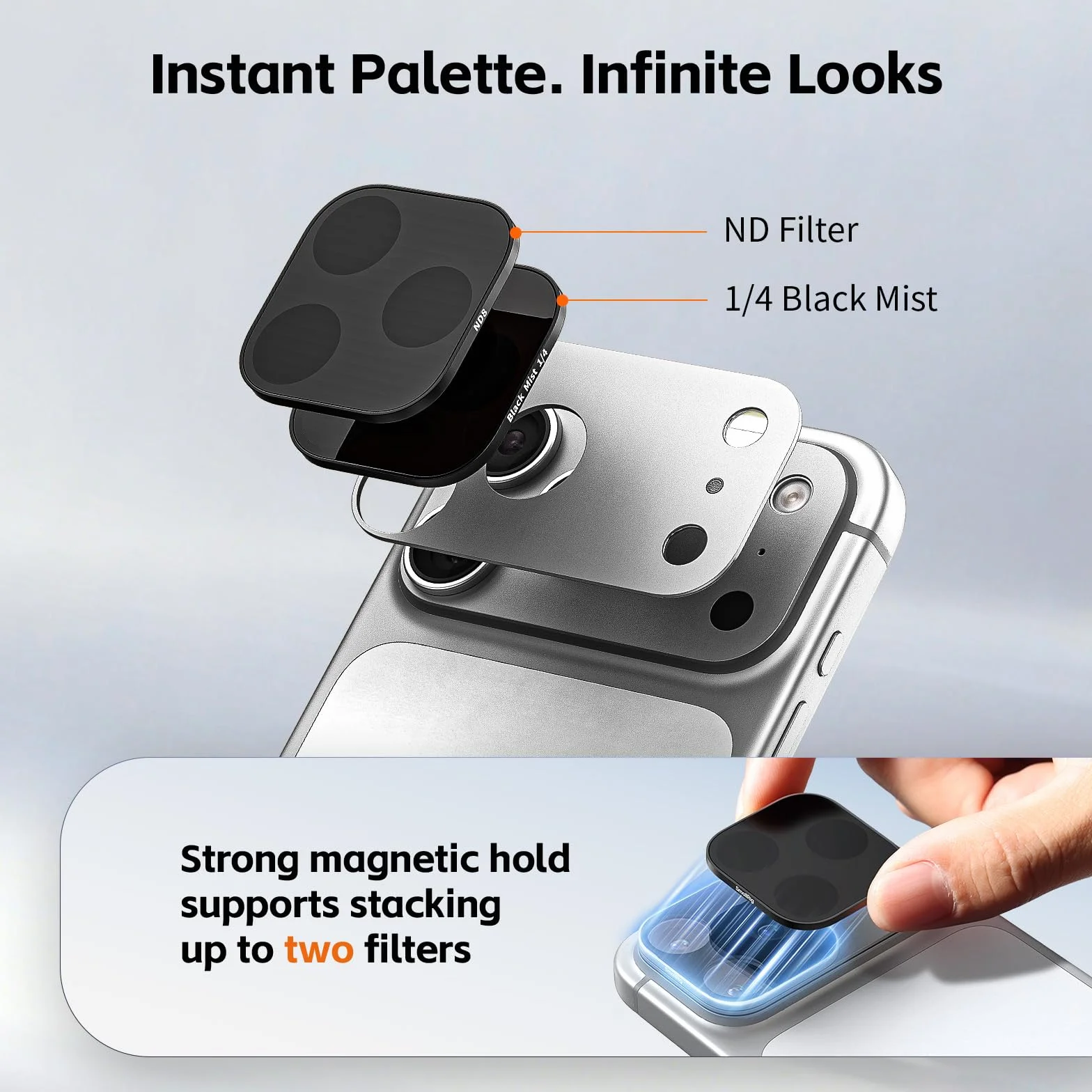SmallRig Kwadratowy zestaw filtrów ND i czarnej mgły do iPhone'a 17 Pro (pomarańczowy) 6072