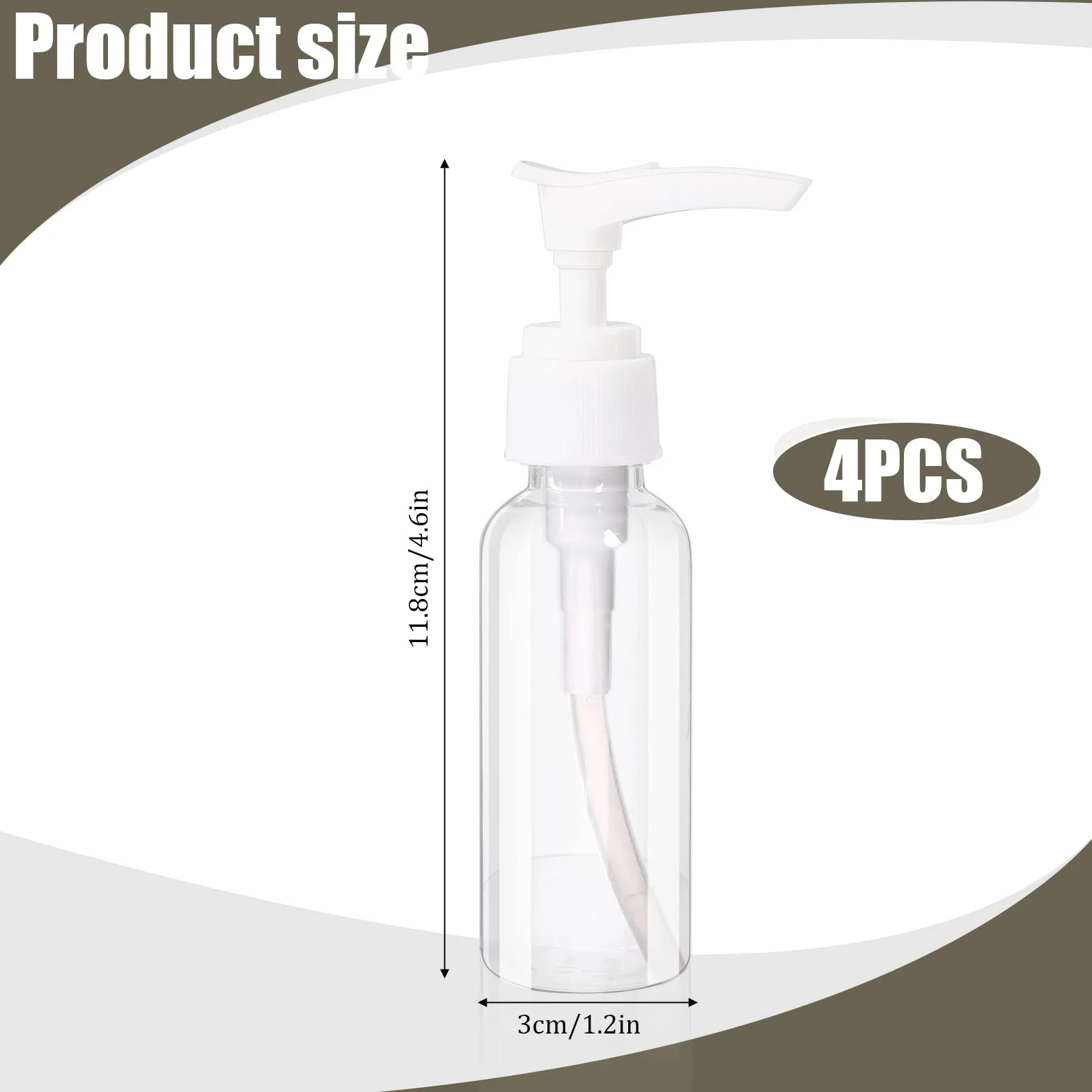 Sliverdew 4 przezroczyste butelki z pompką, 50 ml, do wielokrotnego napełniania, z tworzywa sztucznego, puste butelki podróżne do kosmetyków, balsamu, szamponu, mydła w płynie, 4 sztuki
