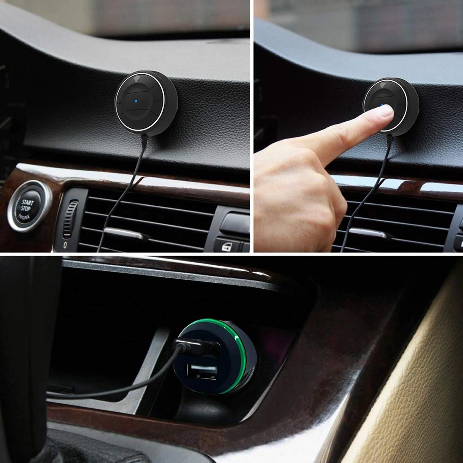 Zestaw samochodowy Bluetooth Yctze, bezprzewodowy zestaw samochodowy Bluetooth V4.0 12 V-24 V NFC Odbiornik muzyczny bez użycia rąk Odtwarzacz 3,5 mm Port Aux (czarny)