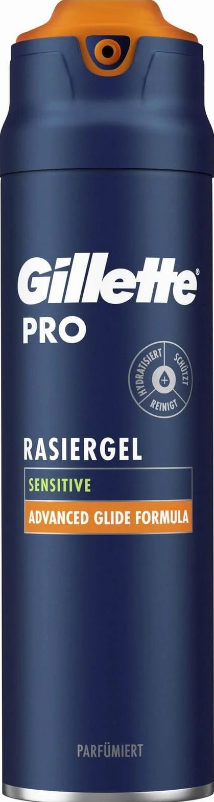 Gillette PRO żel do golenia dla mężczyzn (200 ml), chłodzi skórę, aby ją uspokoić i nawilża brodę, prezent dla mężczyzn