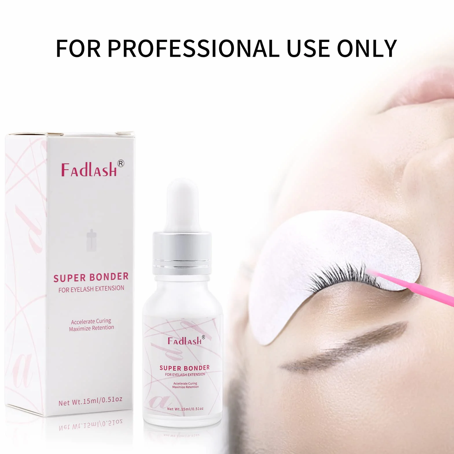 FADLASH Lash Bonder do przedłużania rzęs Lash Extension Sealant Glue Accelerator for Better Bond Eyelash Extension Bonder Sealer Redukuje podrażnienia Zwiększa retencję rzęs nawet o 30%