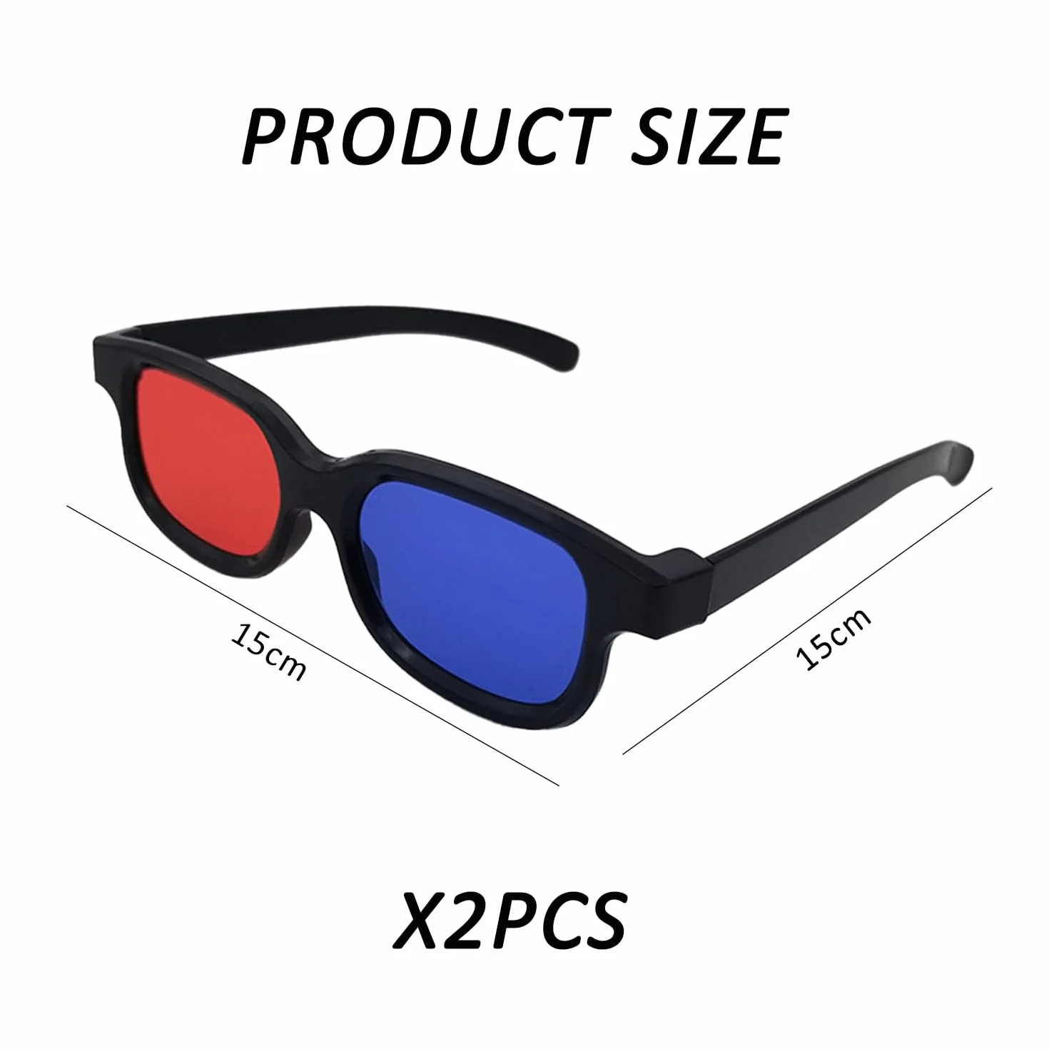 Czerwone i niebieskie okulary 3D, okulary przeciwsłoneczne 3D, przeciwmgielne i odporne na zarysowania, odpowiednie na pokazy świetlne, imprezy wakacyjne, kino domowe, kino