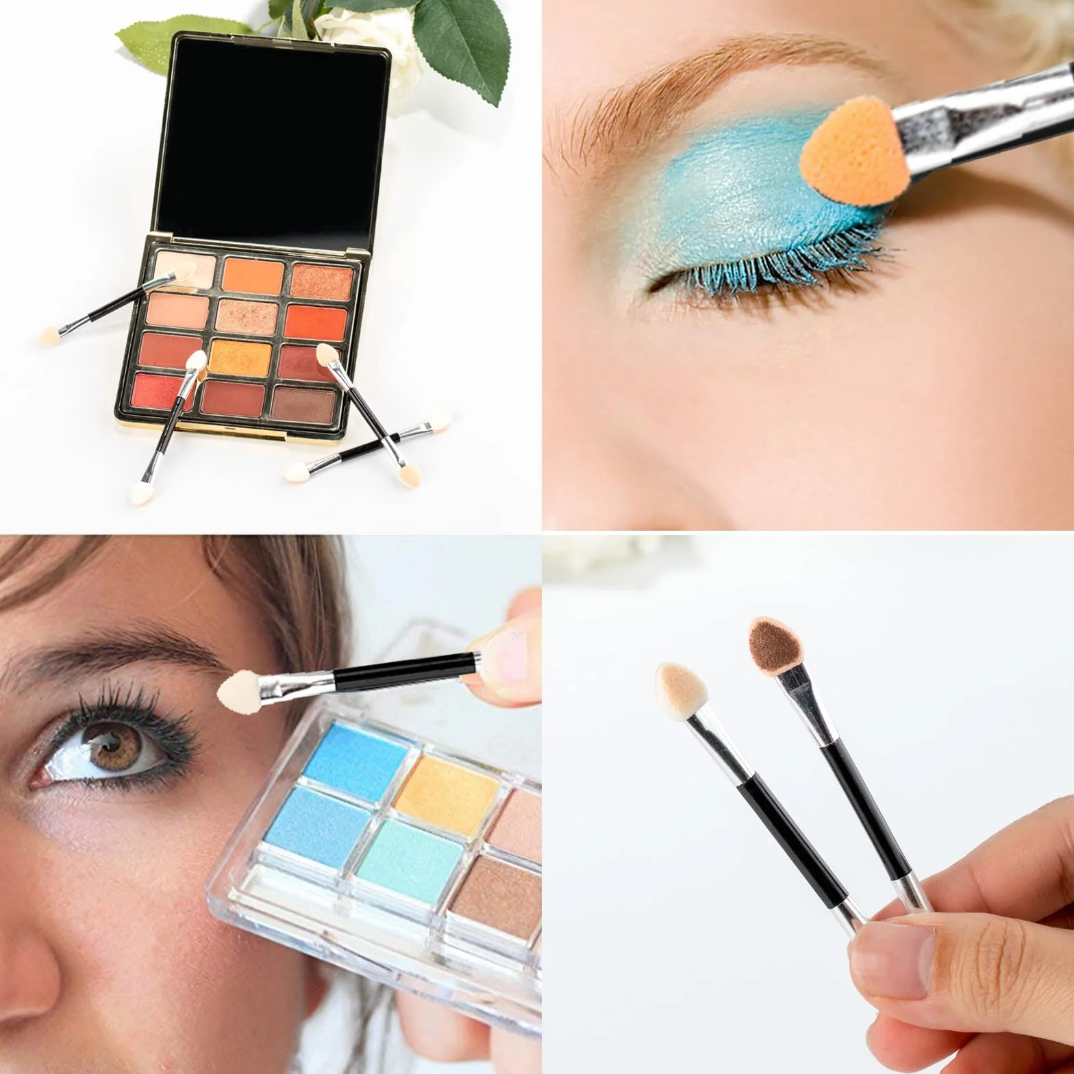 20 sztuk pędzli do cieni do powiek, Sponge Eyeshadow Brush, dwustronny pędzel do cieni, jednorazowy aplikator cieni do powiek