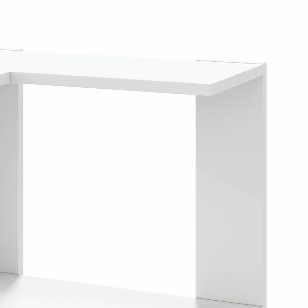 vidaXL 3-poziomowy regał narożny biały 50x50x102 cm