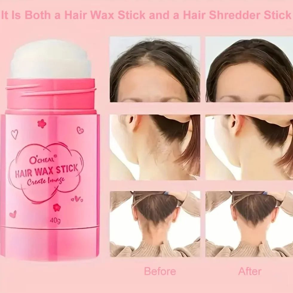 Wax wosk do włosów, 40 g, gładki sztyft do włosów, pomada do włosów, woskowana krawędź kontroli, gładkie włosy, do stylizacji włosów Flyaways