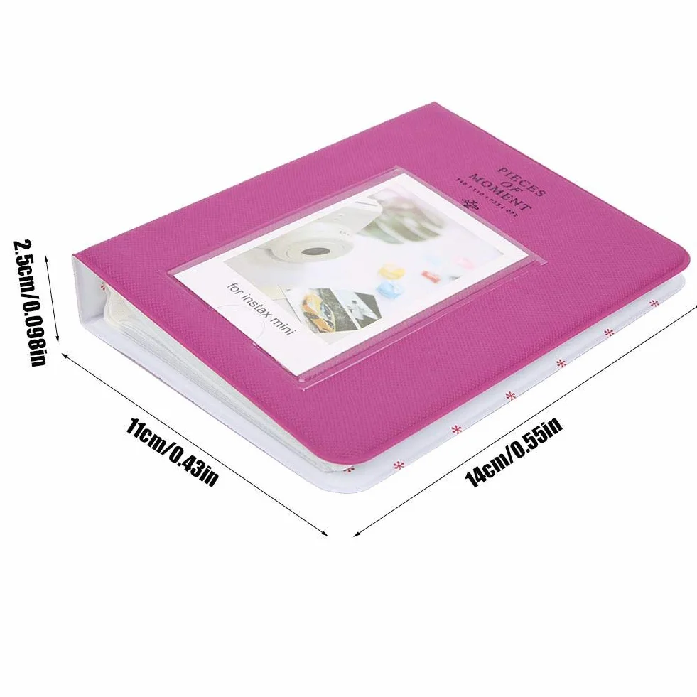 Mini album fotograficzny 3-calowy 64 kieszonkowy dla Instax Mini 9/8/8+, 25 x 14 x 0,3 cm